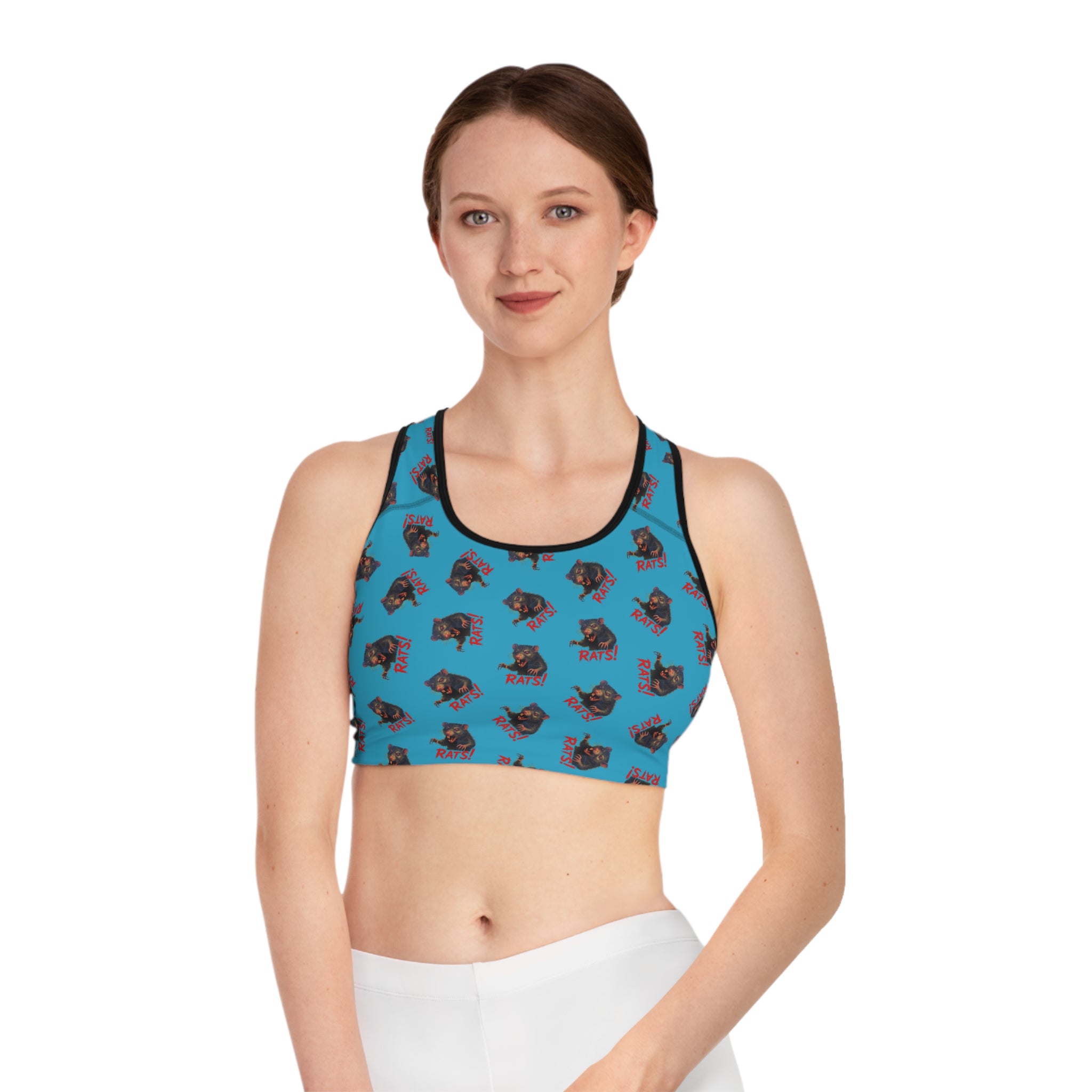 RAW: "RAT" (Multi) - Women's Sports Bra - Turquoise