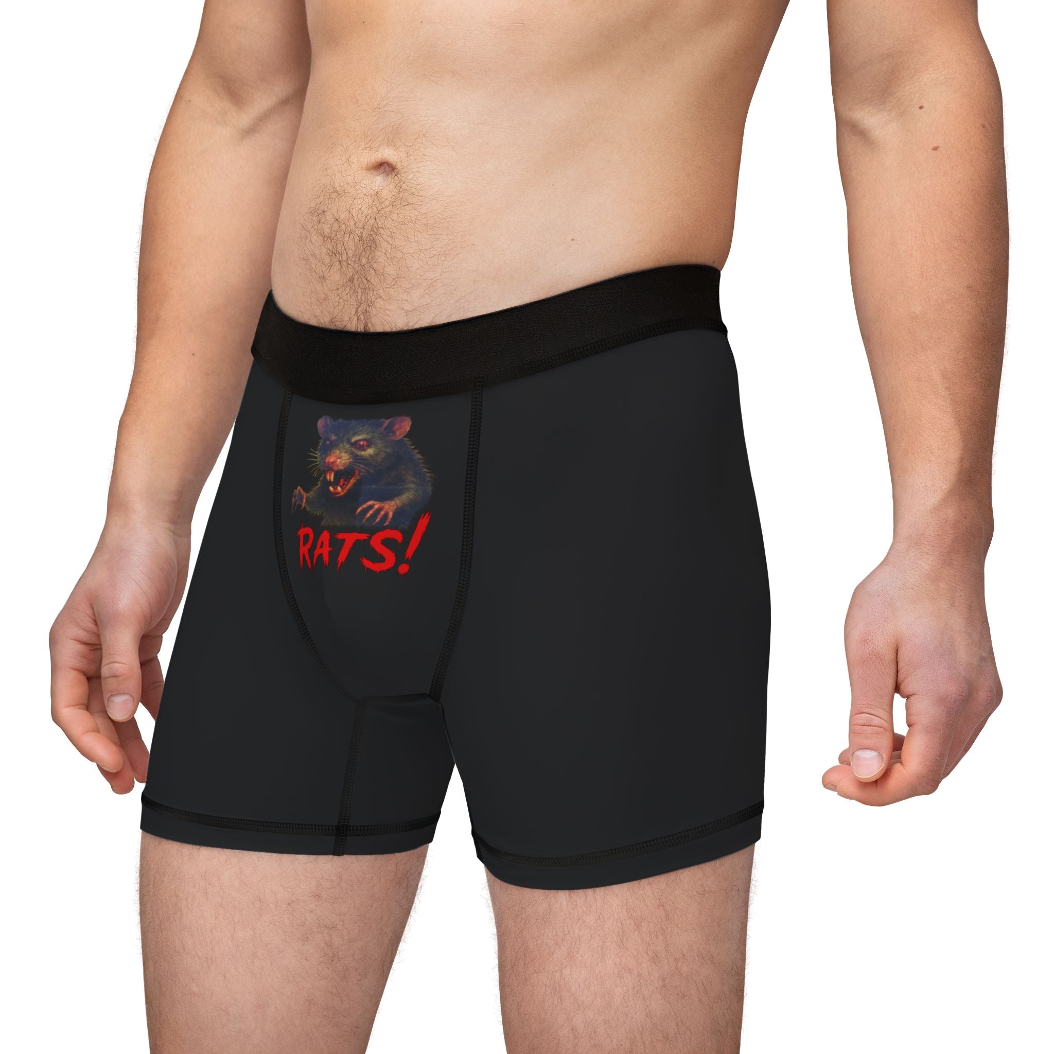 RUG: "RAT" (Fear the Rats! Embrace the Horror! - Back Side) - Men's Boxer Briefs - Black