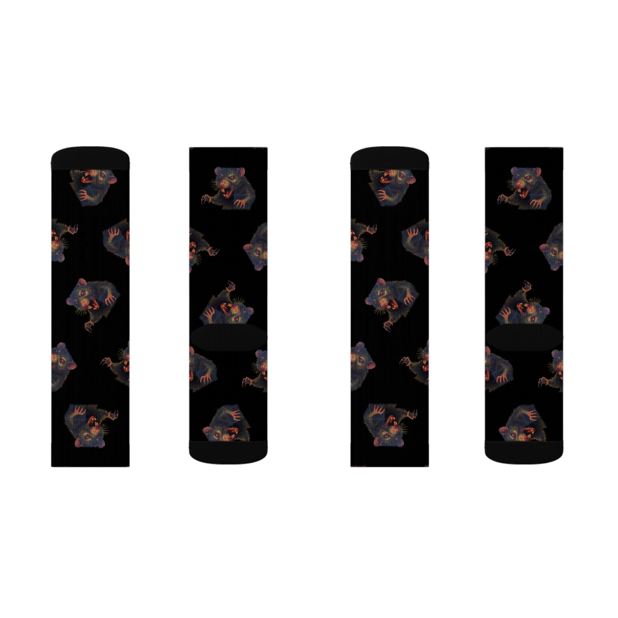 RFW: "RAT" (Multi) - Unisex Socks - Black