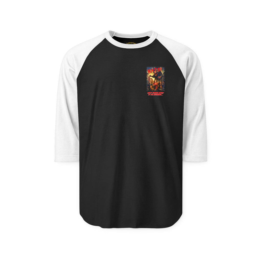 RRS: "RATS!" Small Movie Title Logo - Unisex Three-Quarter Sleeve Raglan Shirt