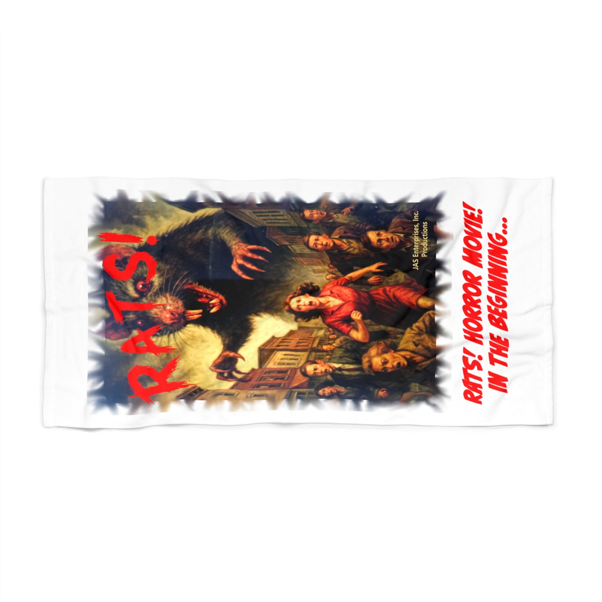 RBT: "RATS!" Movie Title Logo - Beach Towel - White