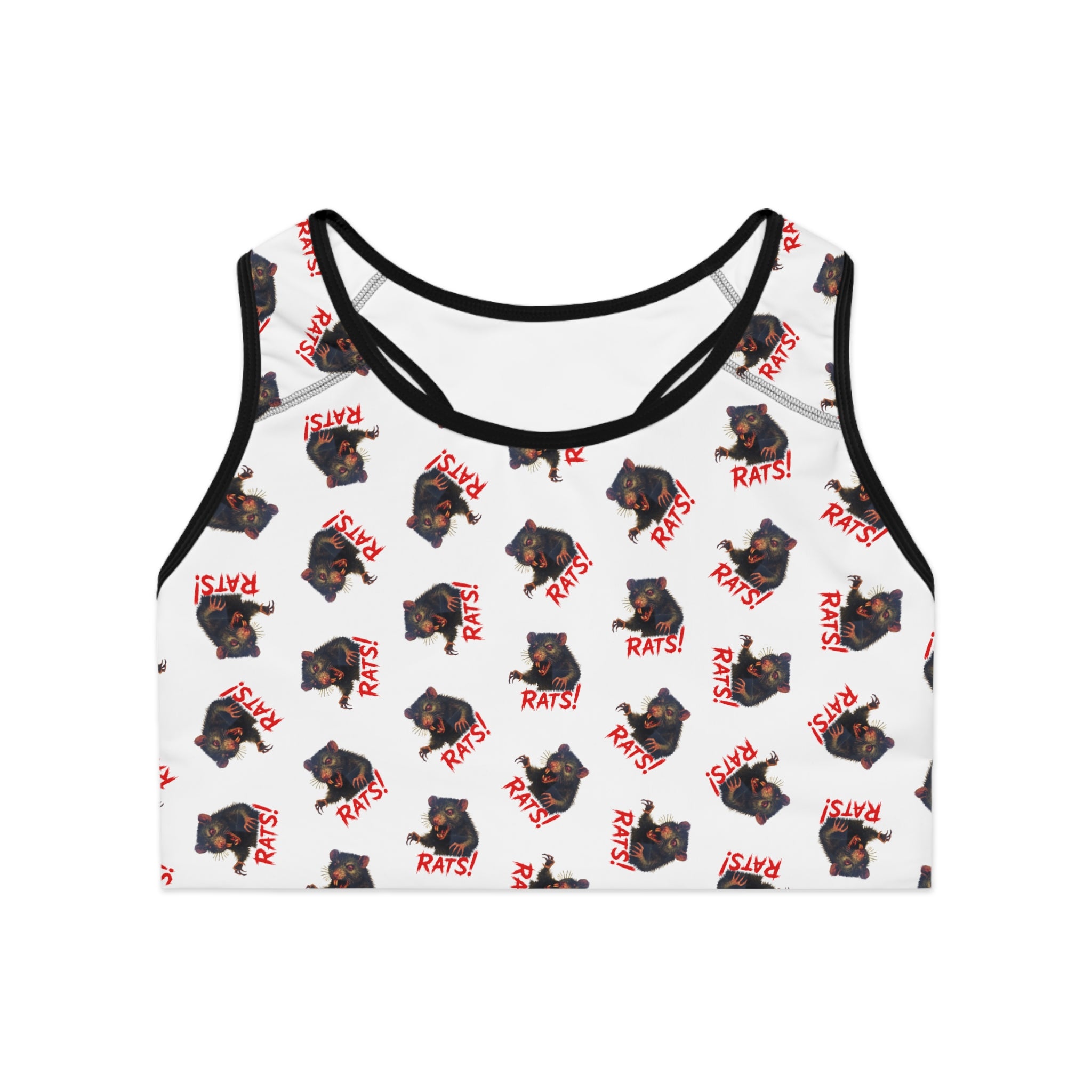 RAW: "RAT" (Multi) - Women's Sports Bra - White