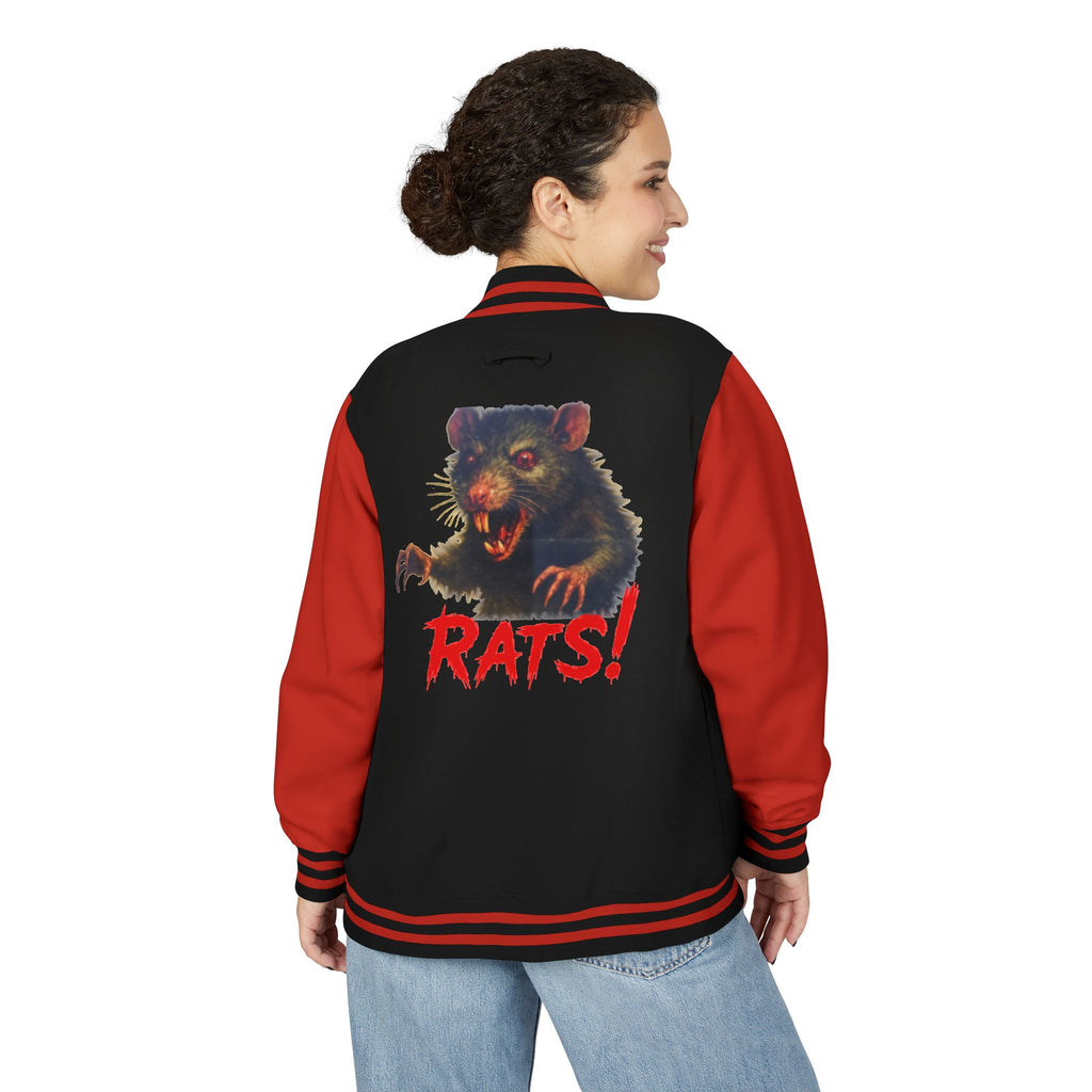 RJK: "RAT" - Unisex Heavyweight Letterman Jacket (Black/Red)