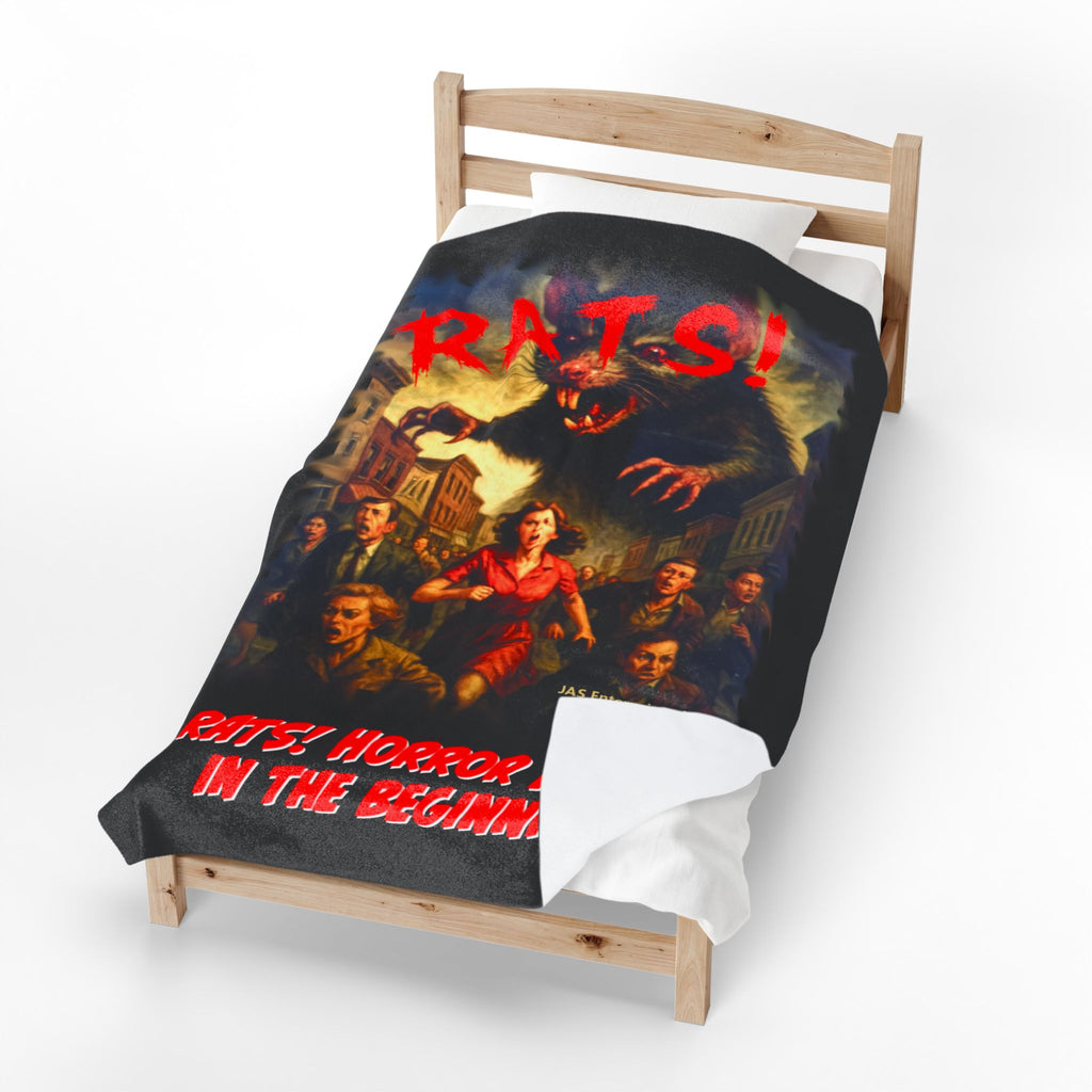 RBL: "RATS!" Movie Title Logo - (Black) - Velveteen Plush Blanket