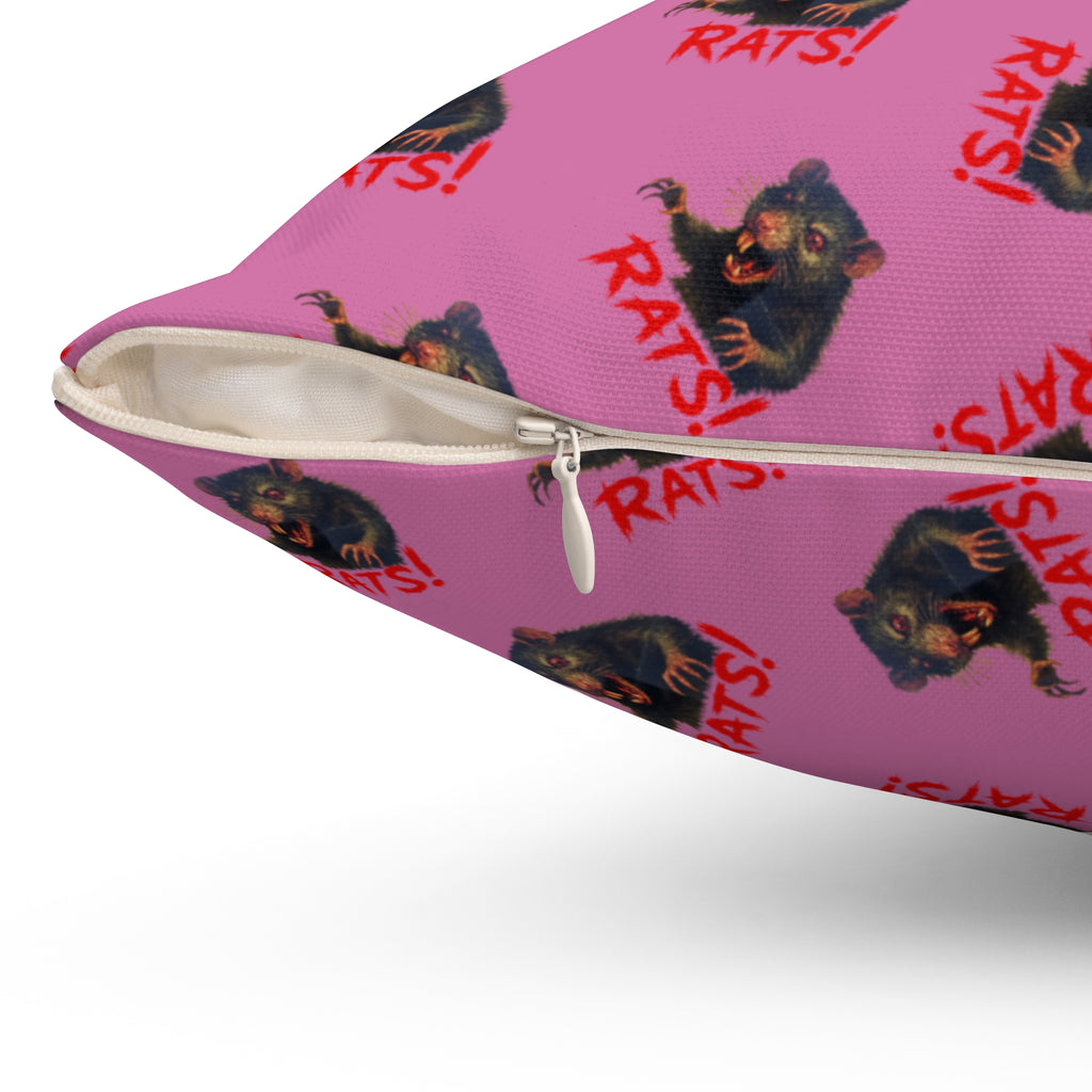RPW: "RAT" (Multi) - Polyester Throw Pillow - (Pink)
