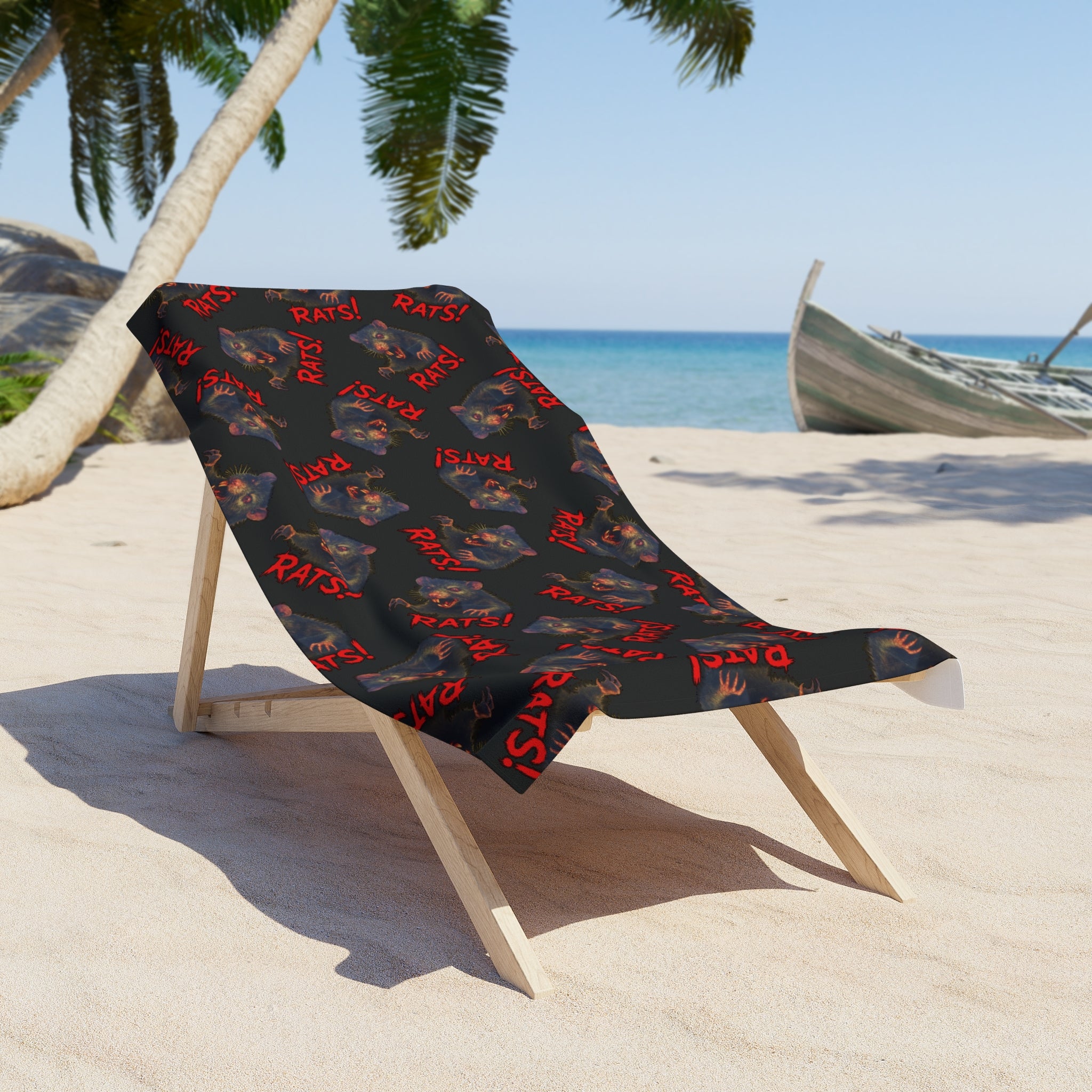 RBT: "RAT" (Multi) - Beach Towel - Black