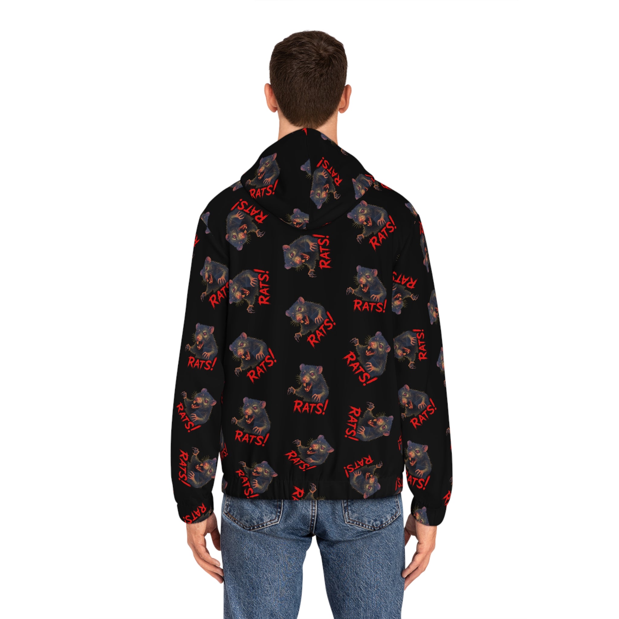 RHD: "RAT" (Multi) - Movie Title Logo - Men's Full-Zip Hoodie - Black