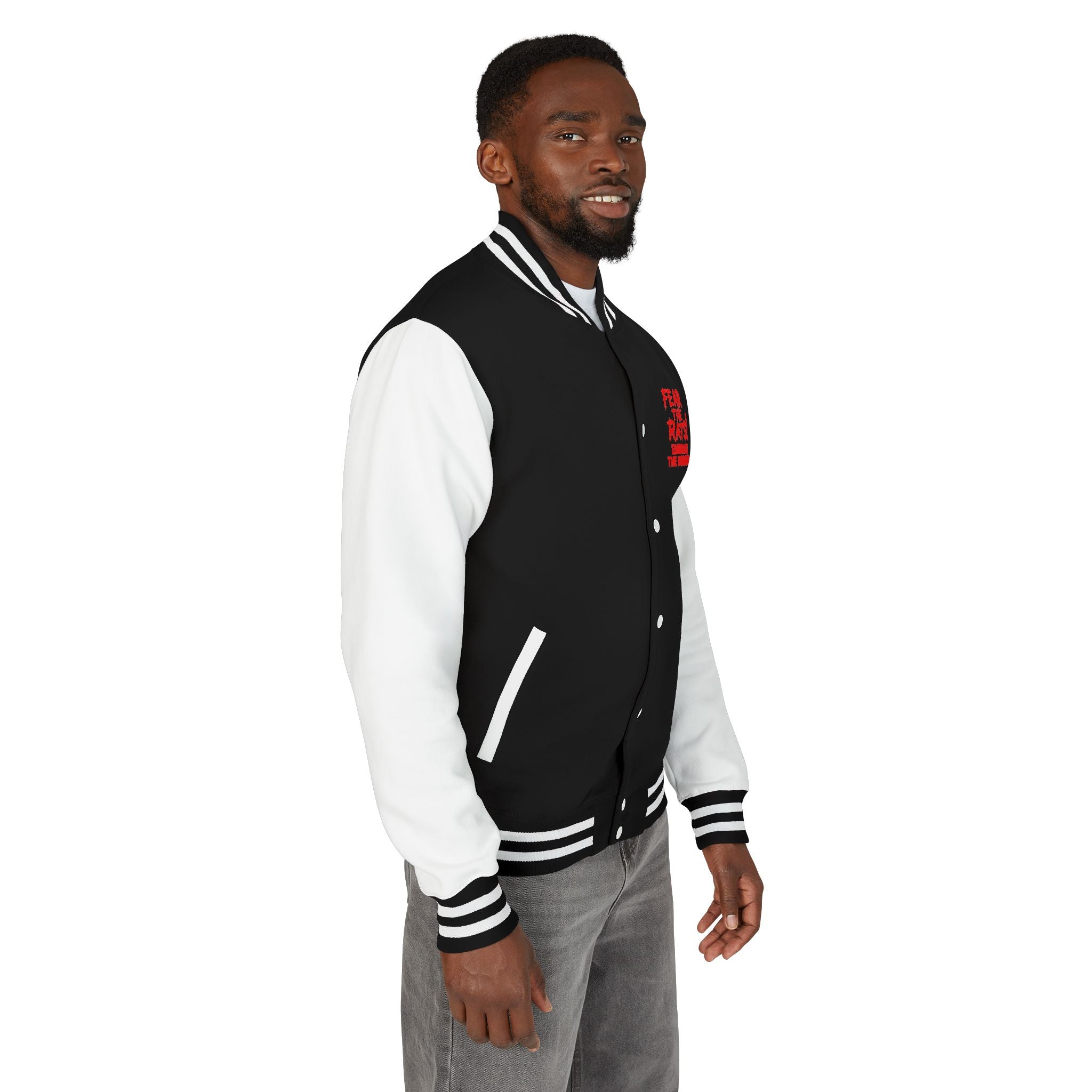 RJK: "RAT" - Unisex Heavyweight Letterman Jacket (Black/White)
