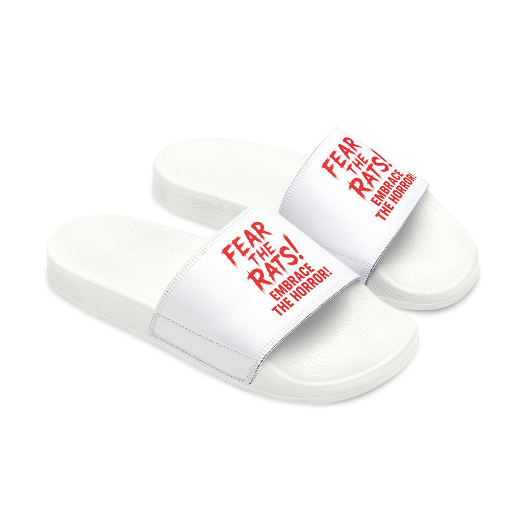 RFW: "Fear the Rats! Embrace the Horror!" - Men's Removable-Strap Sandals (White)