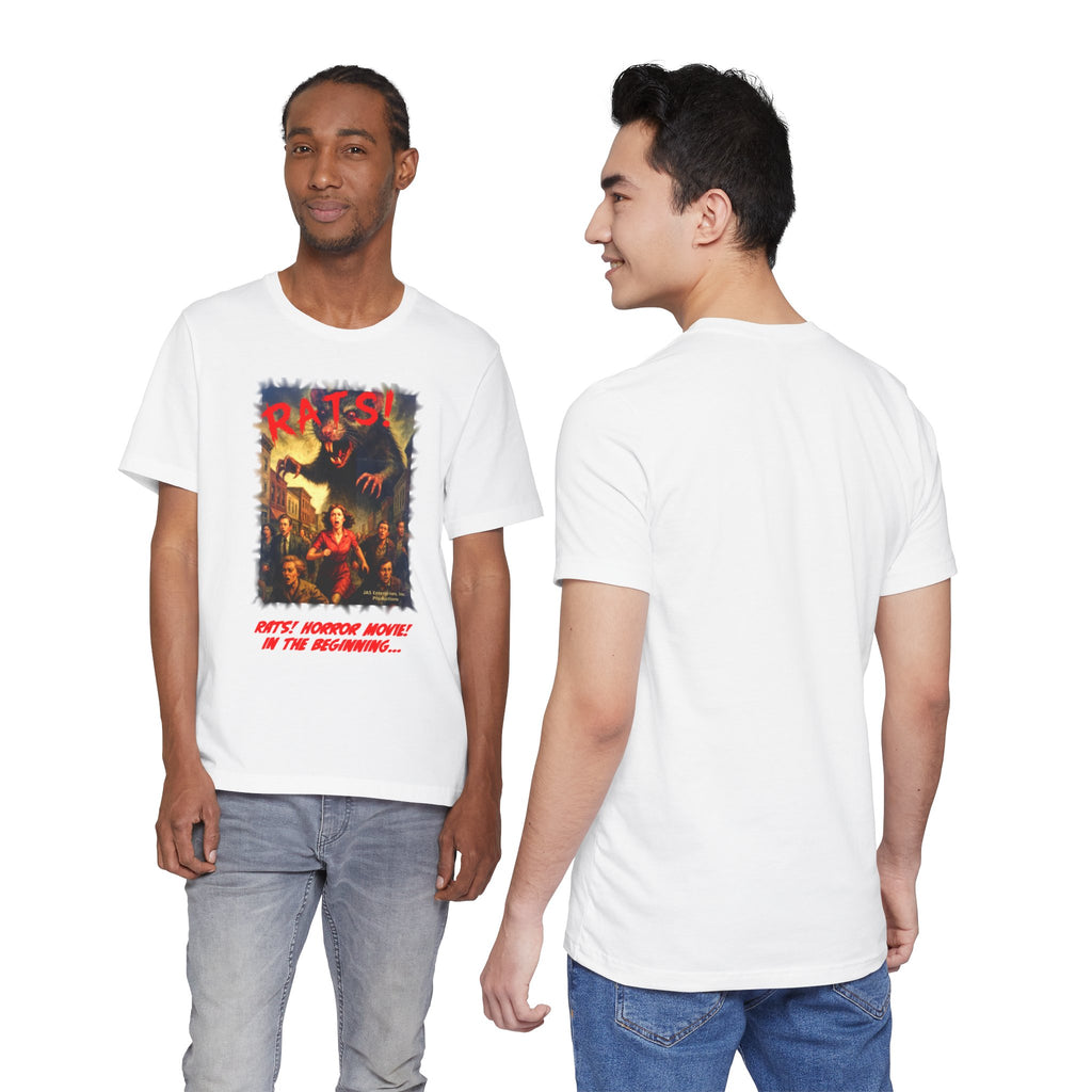 RTS: "RATS" Movie Title Logo - Unisex Jersey Short Sleeve Lightweight Tee (White)