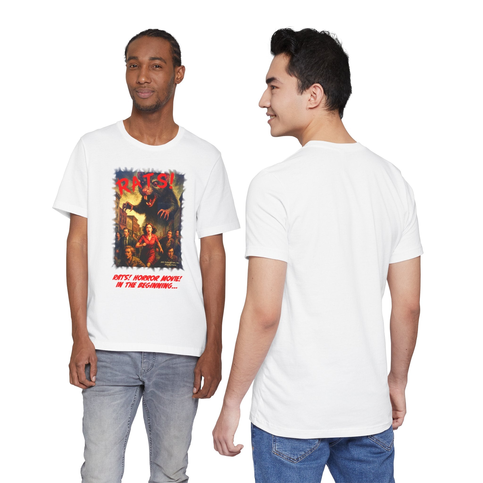 RTS: "RATS" Movie Title Logo - Unisex Jersey Short Sleeve Lightweight Tee (White)