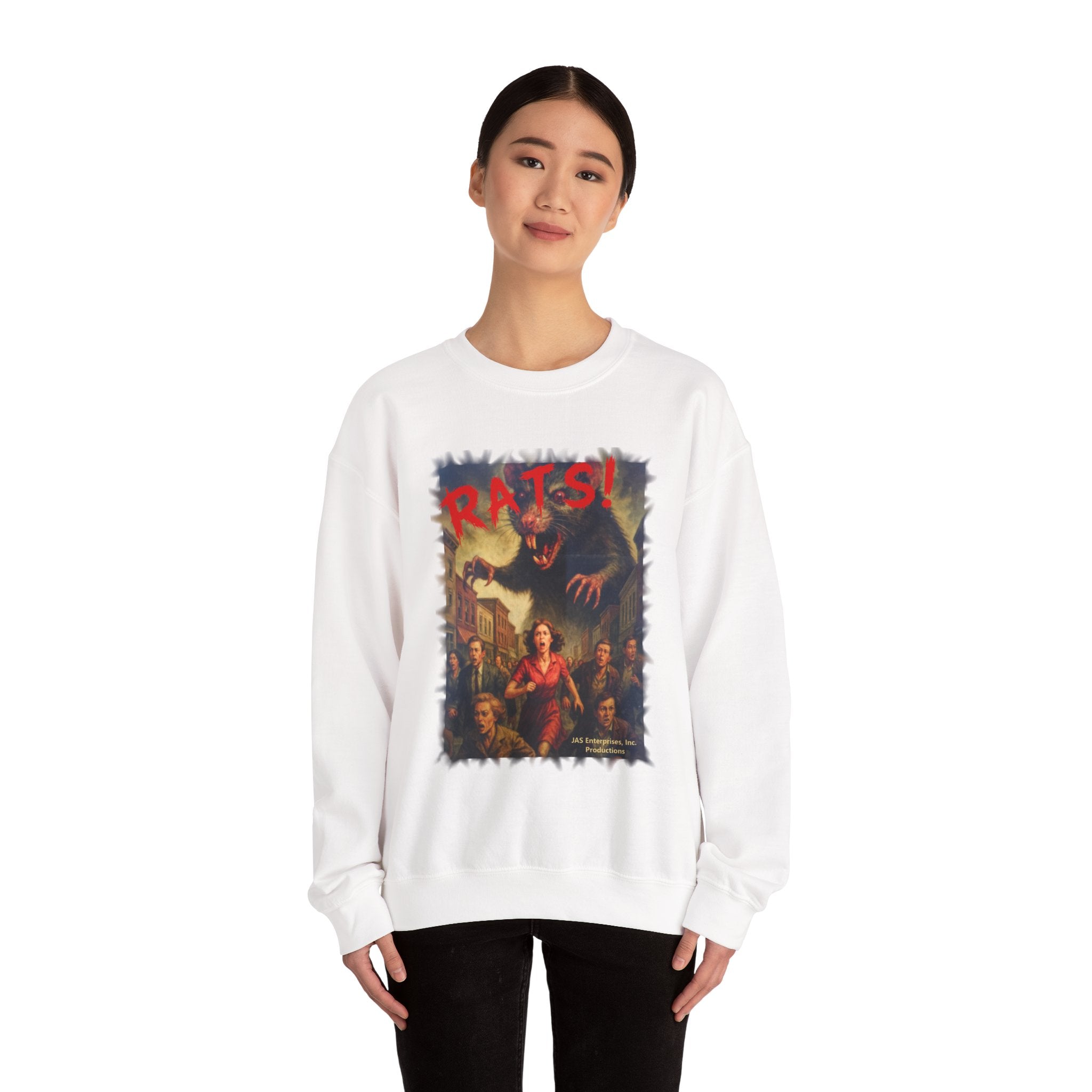 RSS: "RATS!" Logo (Blank Back Side) - Unisex Crewneck Sweatshirt (White)