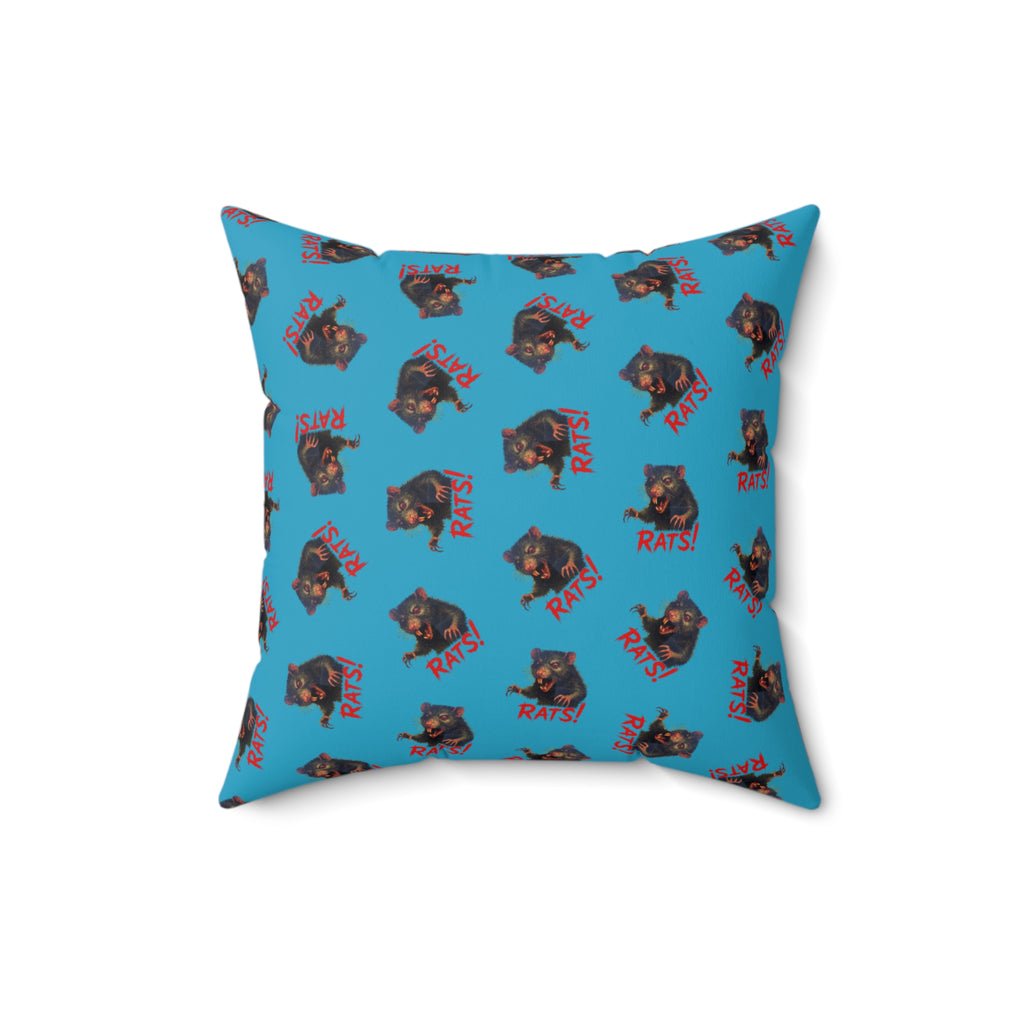 RPW: "RAT" (Multi) - Polyester Throw Pillow - (Turquoise)