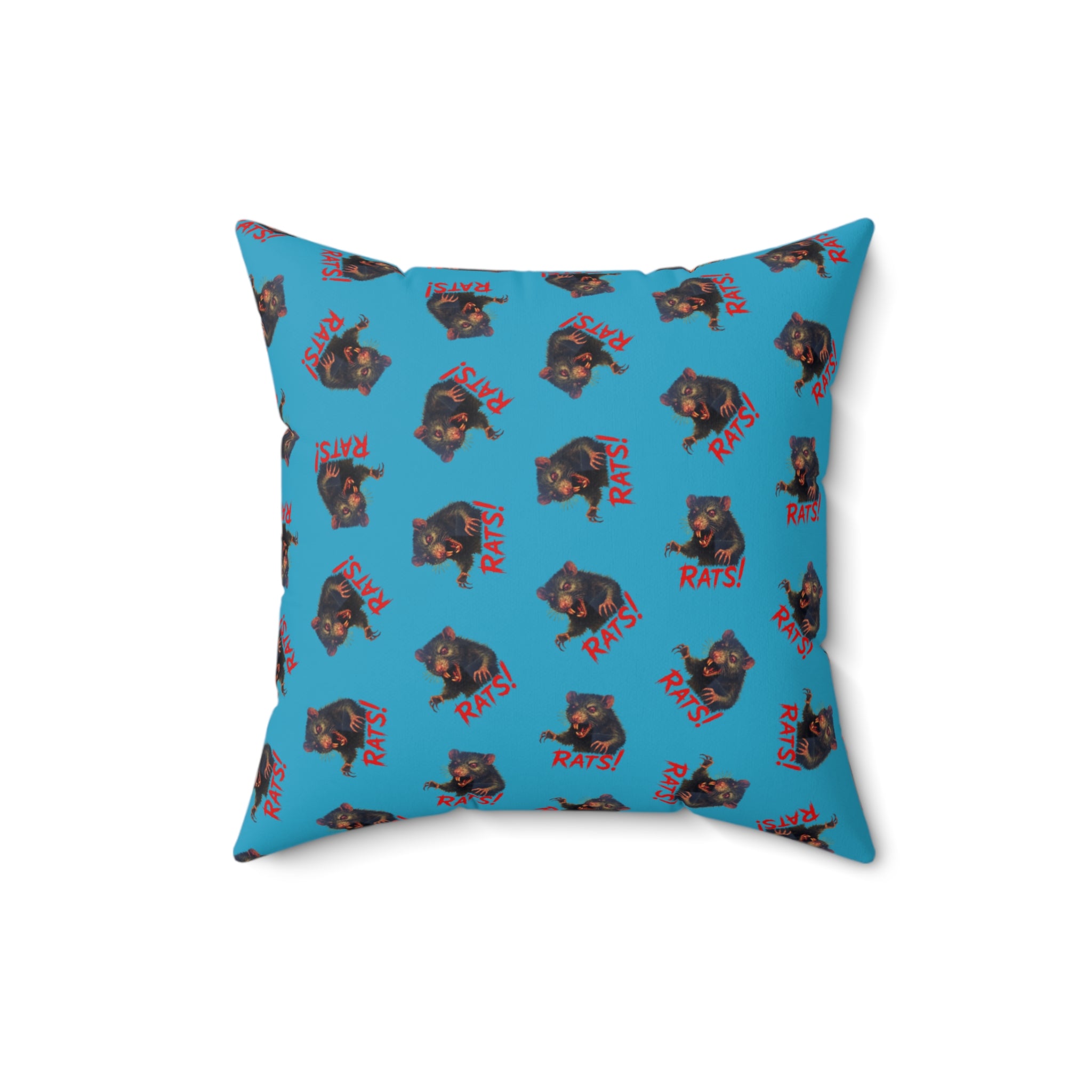 RPW: "RAT" (Multi) - Polyester Throw Pillow - (Turquoise)