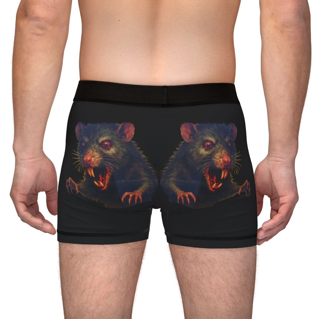 RUG: "Fear the Rats! Embrace the Horror!" (RAT Reversed - Back Side) - Men's Boxer Briefs - Black