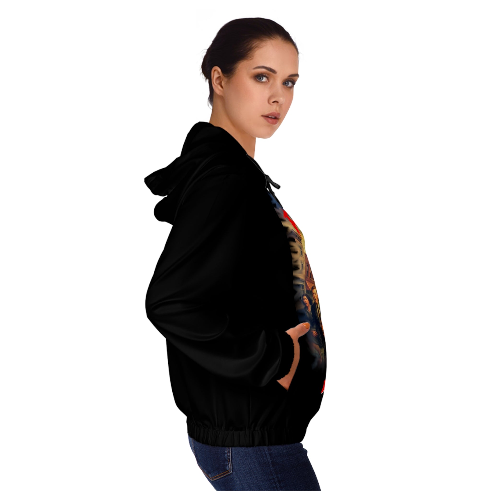 RHD: "RATS!" - Movie Title Logo - Women’s Full-Zip Hoodie - Black