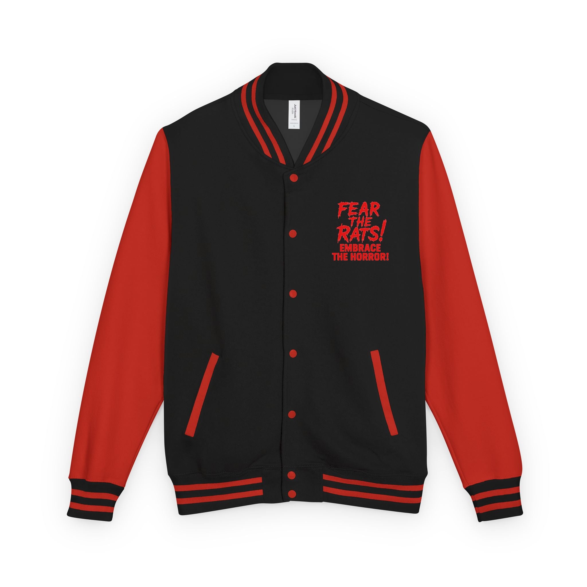 RJK: "RAT" - Unisex Heavyweight Letterman Jacket (Black/Red)