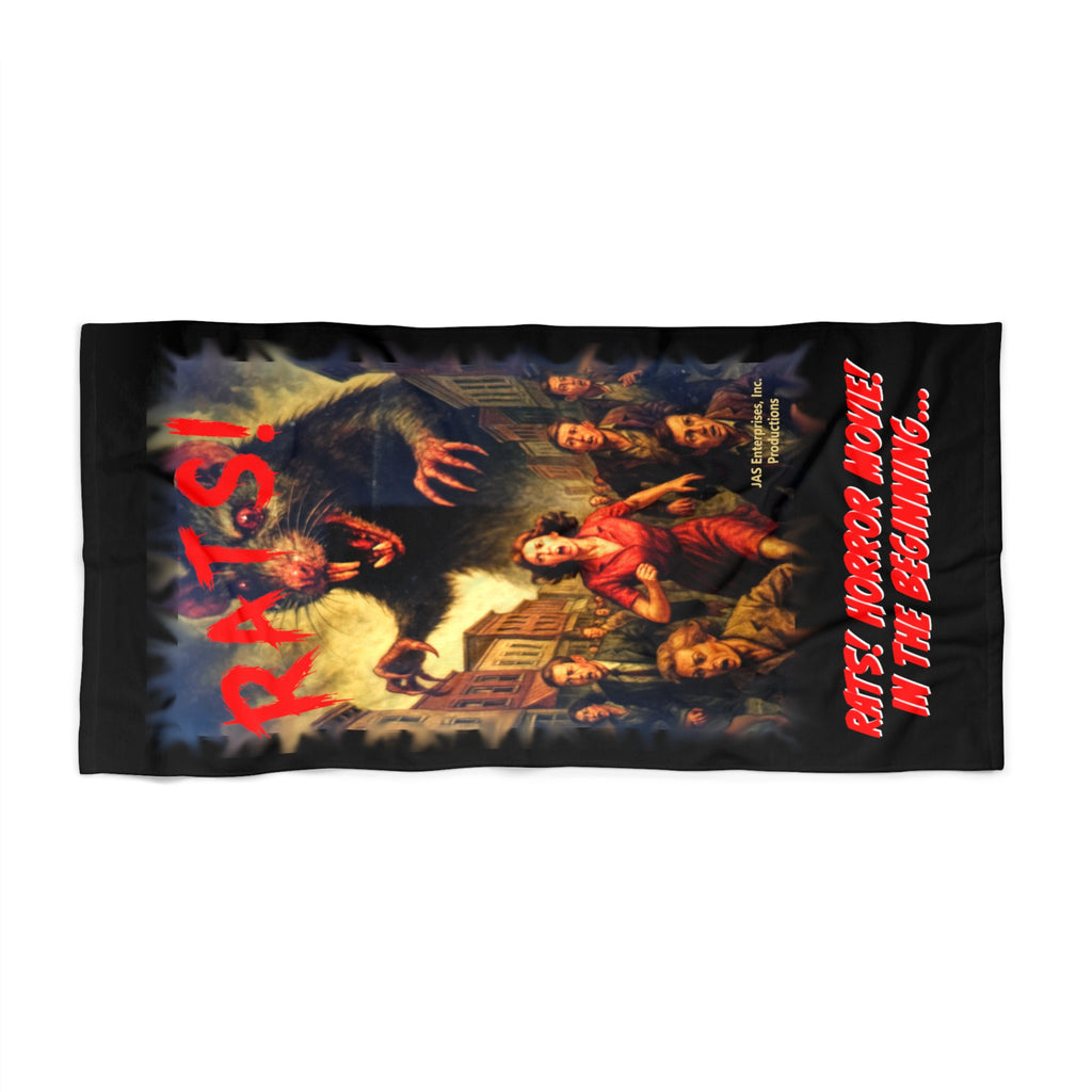 RBT: "RATS!" Movie Title Logo - Beach Towel - Black