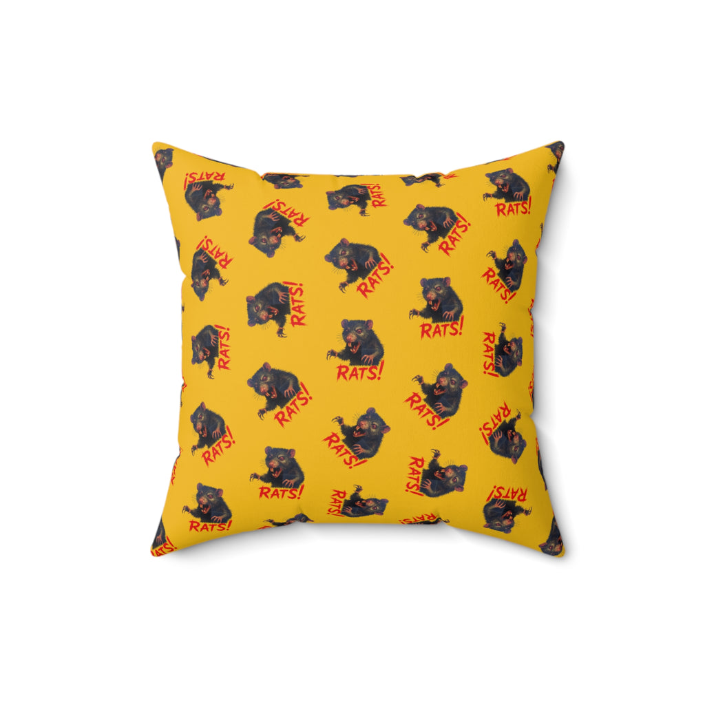 RPW: "RAT" (Multi) - Polyester Throw Pillow - (Yellow)