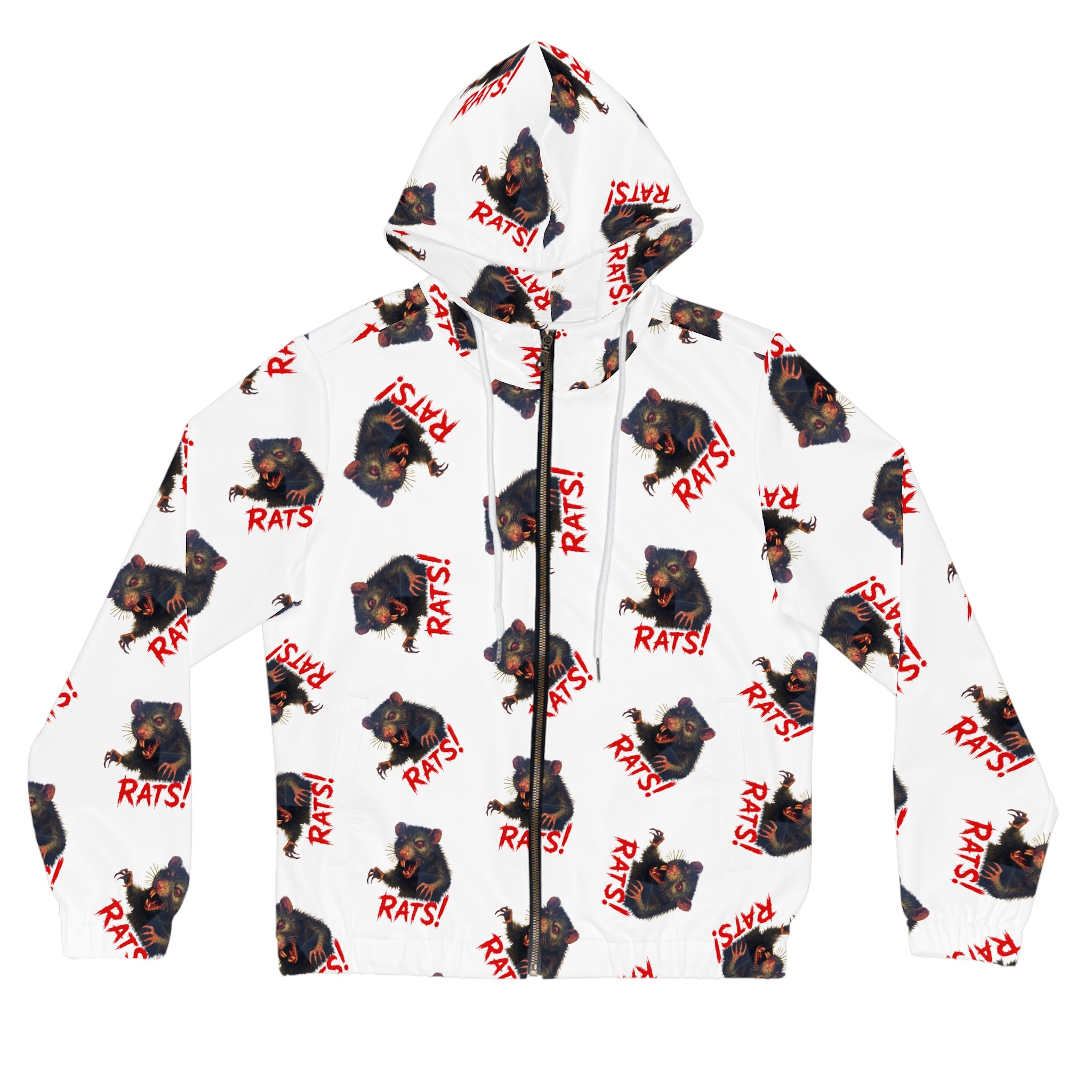 RHD: "RAT" (Multi) - Women’s Full-Zip Hoodie - White