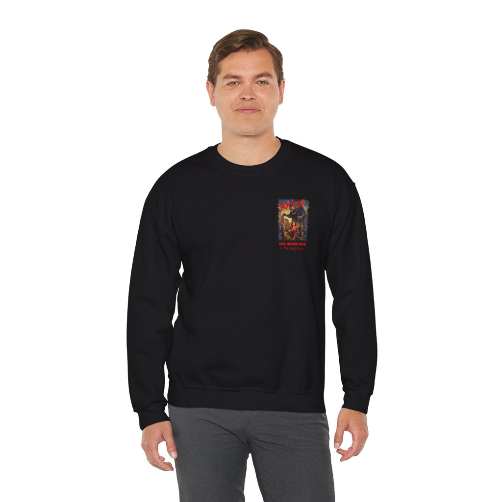 RSS: "RATS!" Small Logo (Blank Back Side) - Unisex Crewneck Sweatshirt (Black)