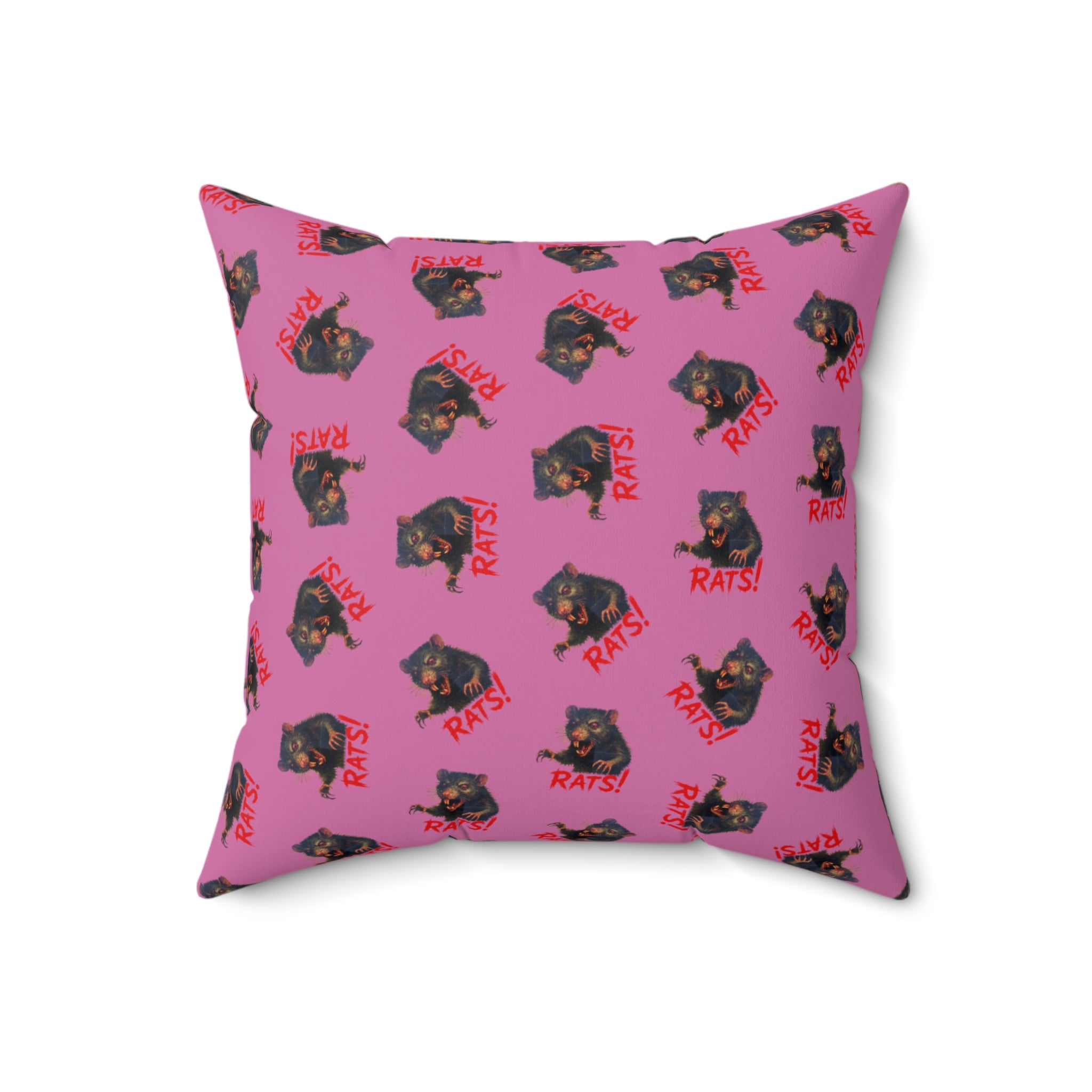 RPW: "RAT" (Multi) - Polyester Throw Pillow - (Pink)