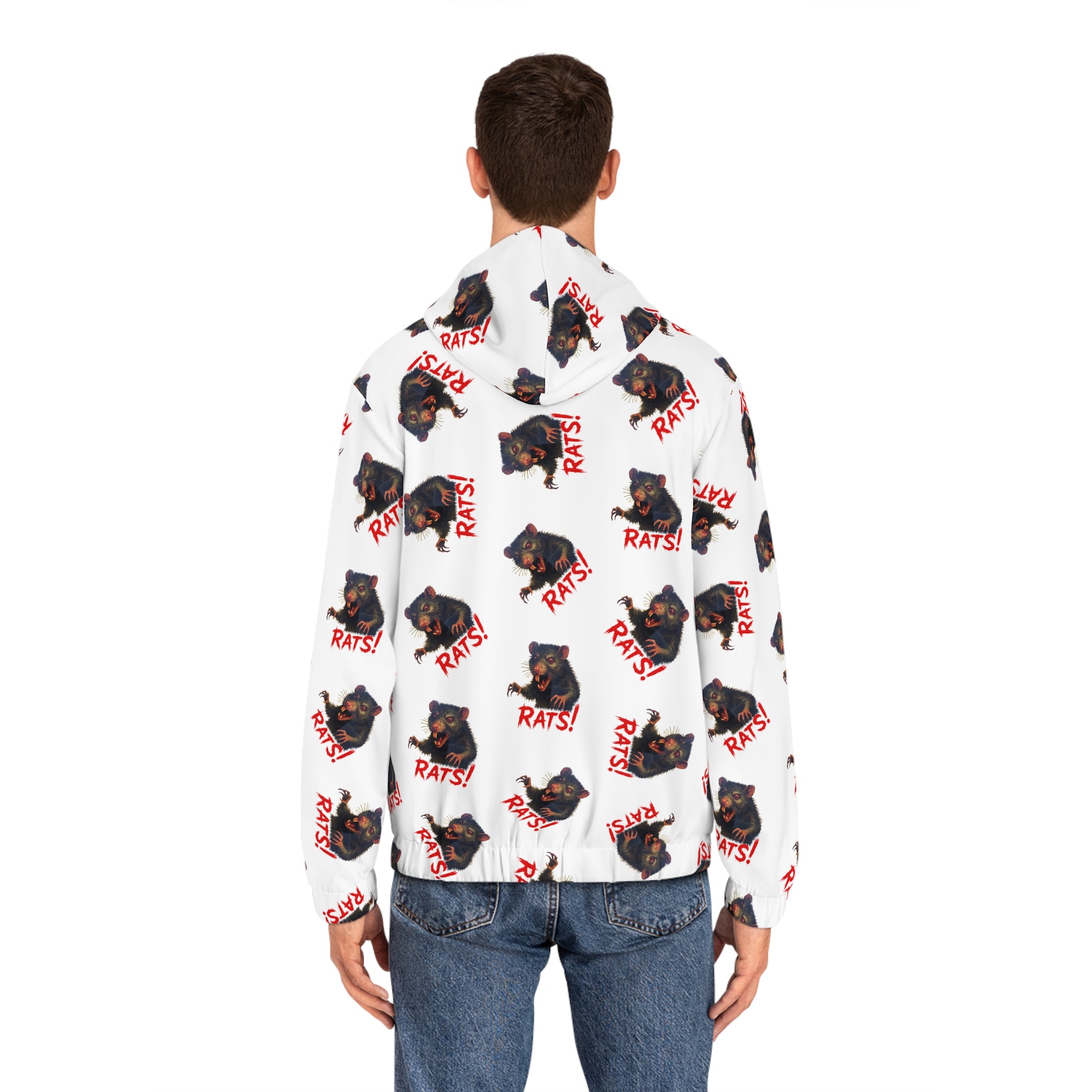 RHD: "RAT" (Multi) - Movie Title Logo - Men's Full-Zip Hoodie - White