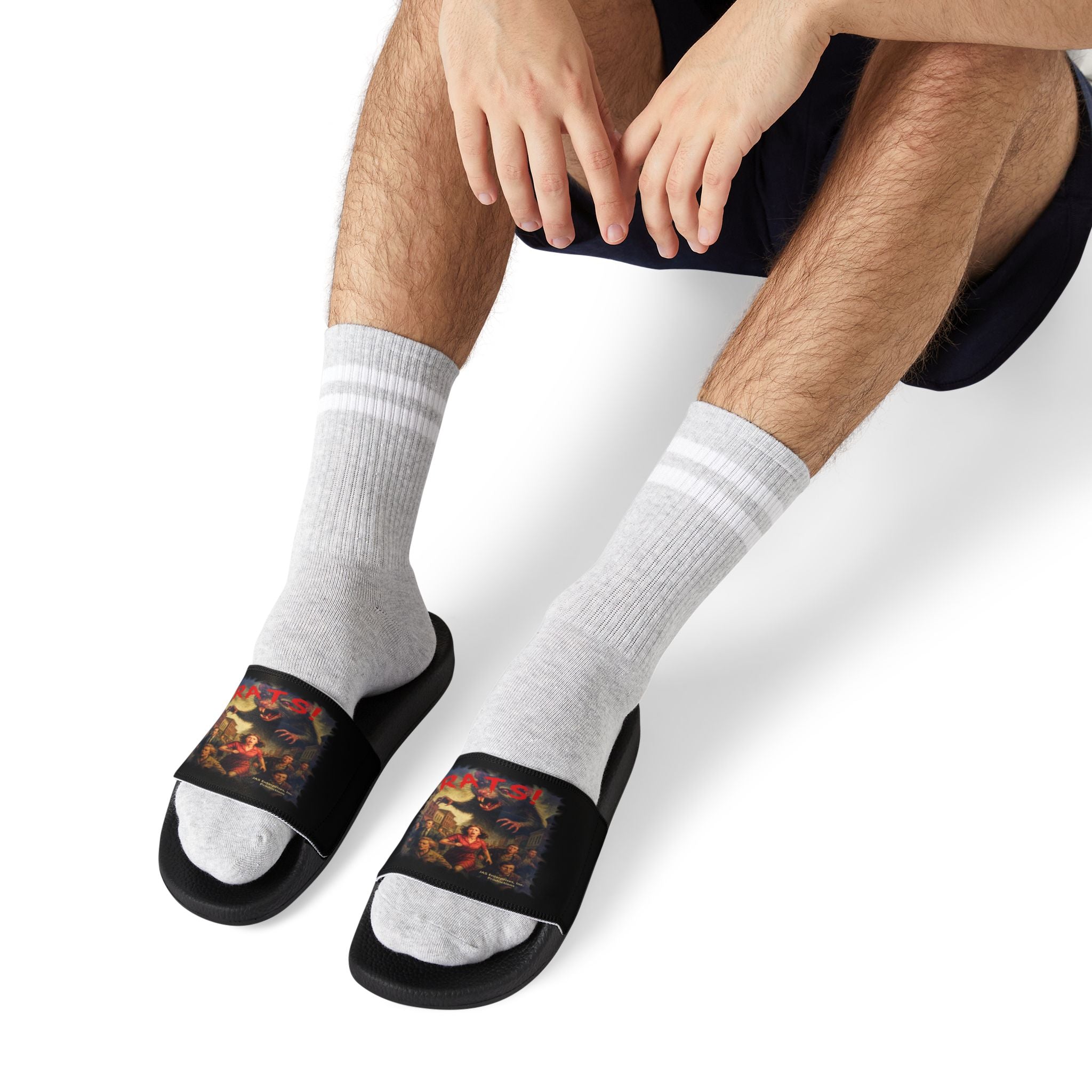 RFW: "RATS!" Logo - Men's Removable-Strap Sandals (Black)