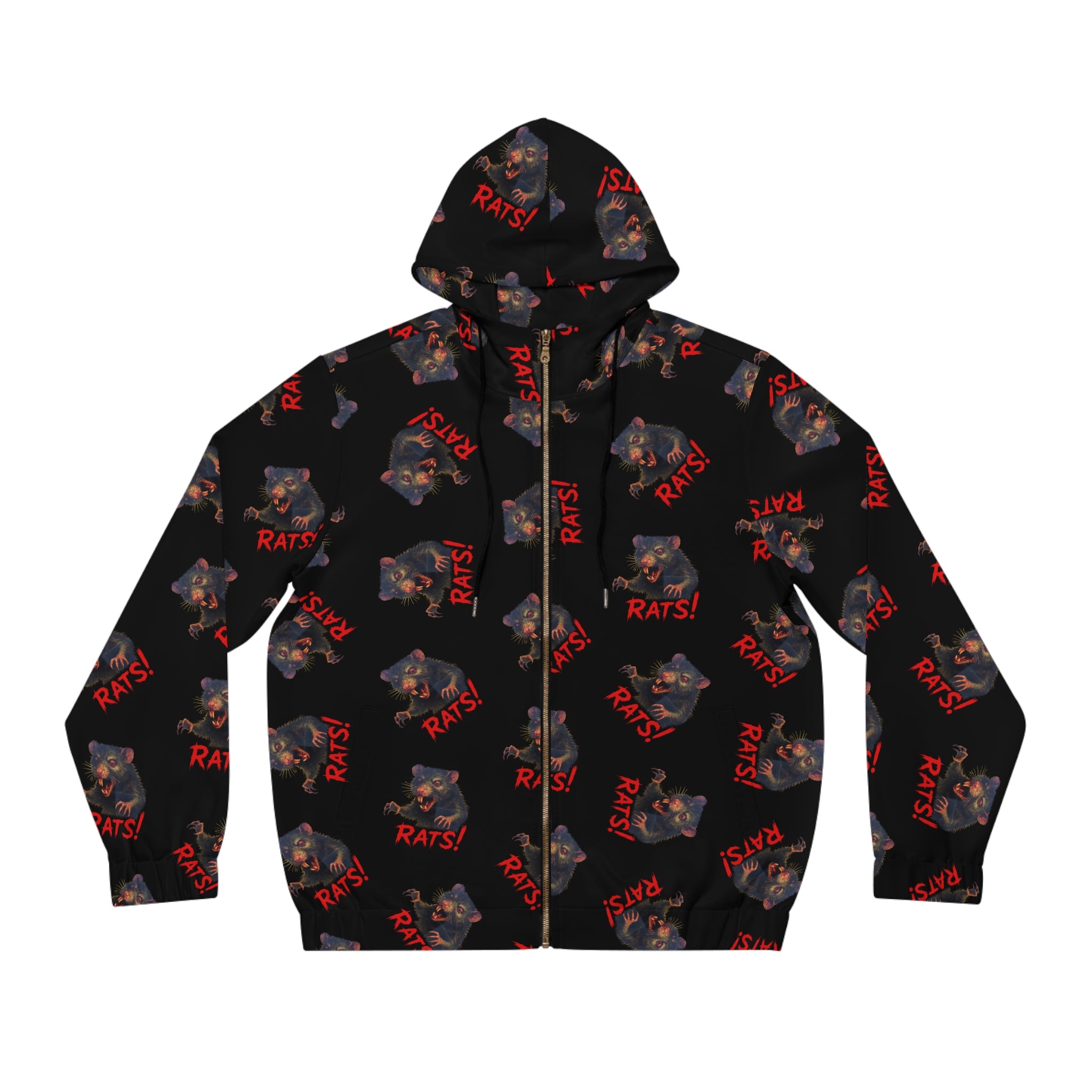 RHD: "RAT" (Multi) - Men's Full-Zip Hoodie - Black