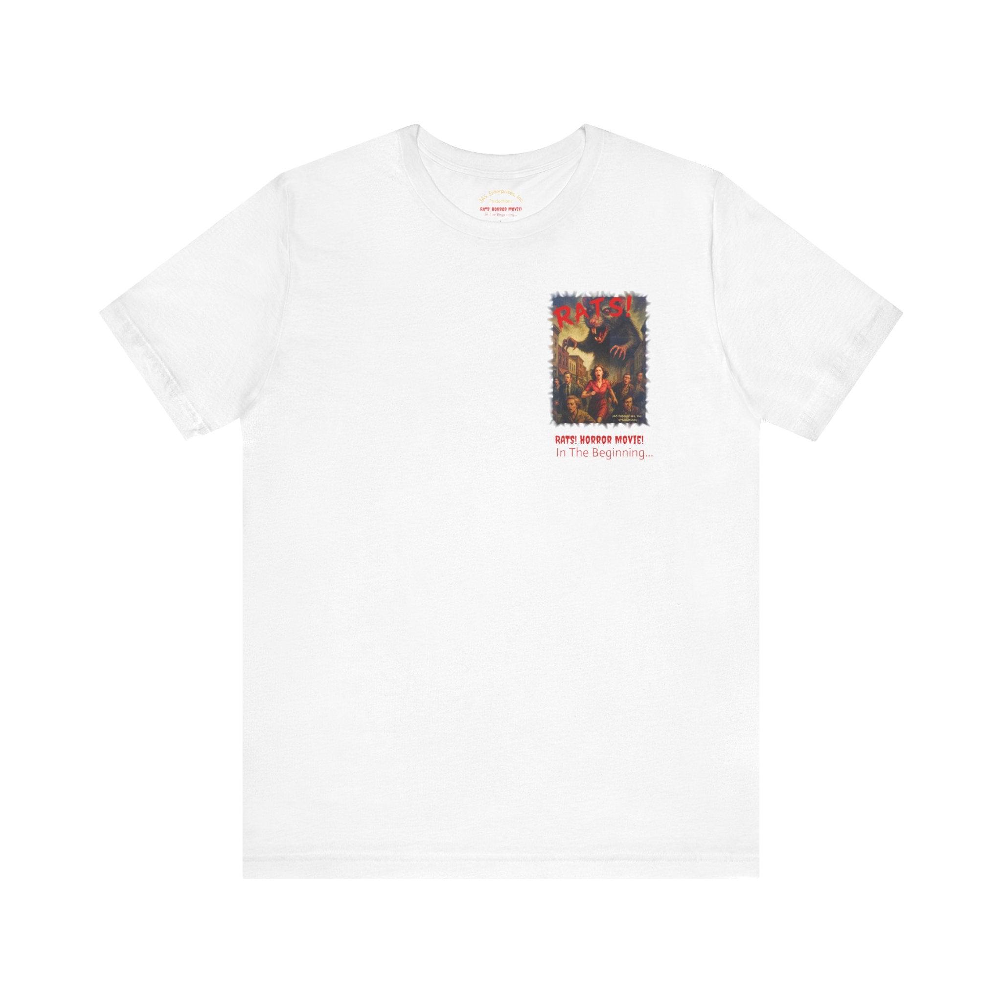 RTS: "RATS!" Small Logo (Front) - Unisex Jersey Short Sleeve Lightweight Tee (White)