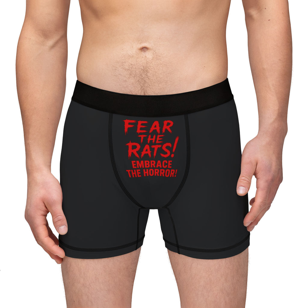 RUG: "Fear the Rats! Embrace the Horror!" (RAT - Back Side) - Men's Boxer Briefs - Black