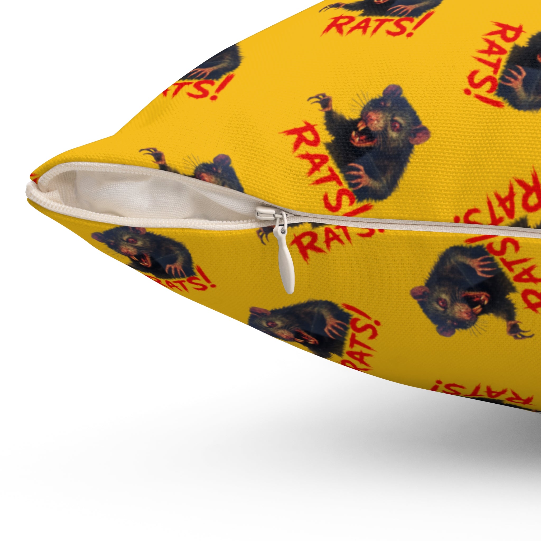 RPW: "RAT" (Multi) - Polyester Throw Pillow - (Yellow)