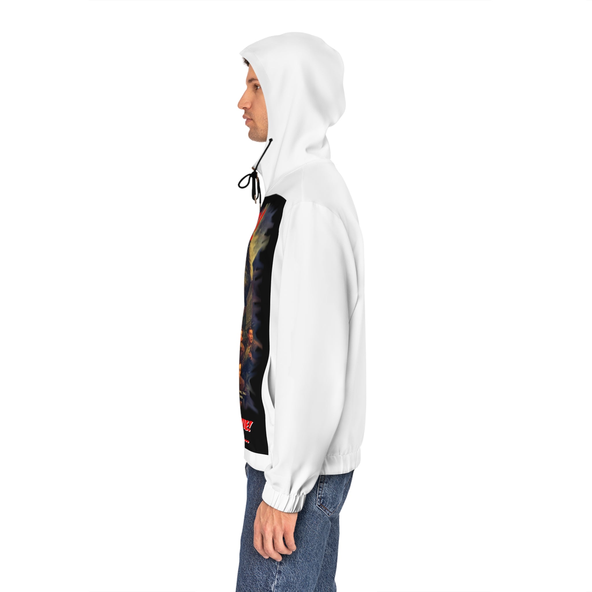 RHD: "RATS! - Movie Title Logo - Men's Full-Zip Hoodie - White