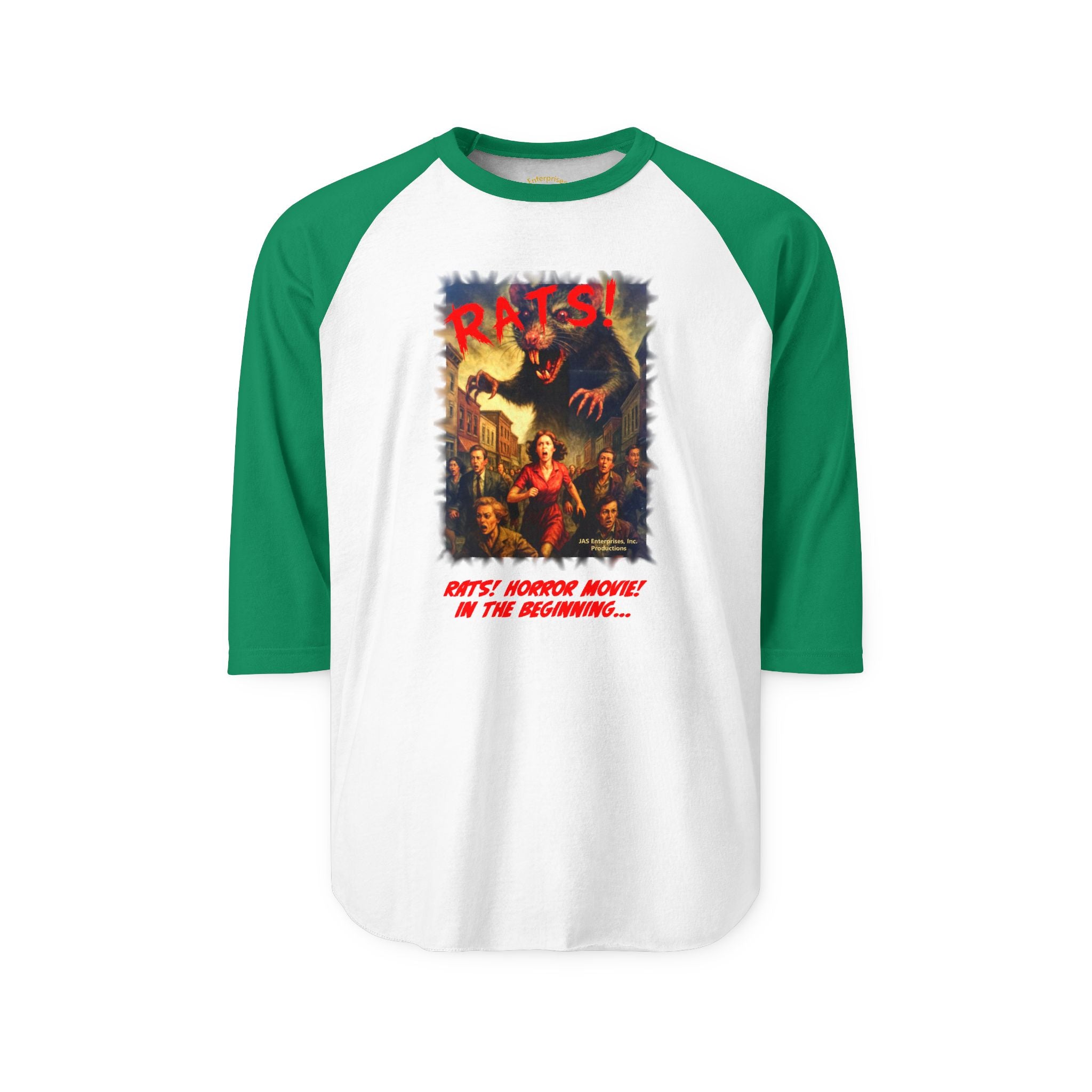 RRS: "RATS!" Movie Title Logo - Unisex Three-Quarter Sleeve Raglan Shirt