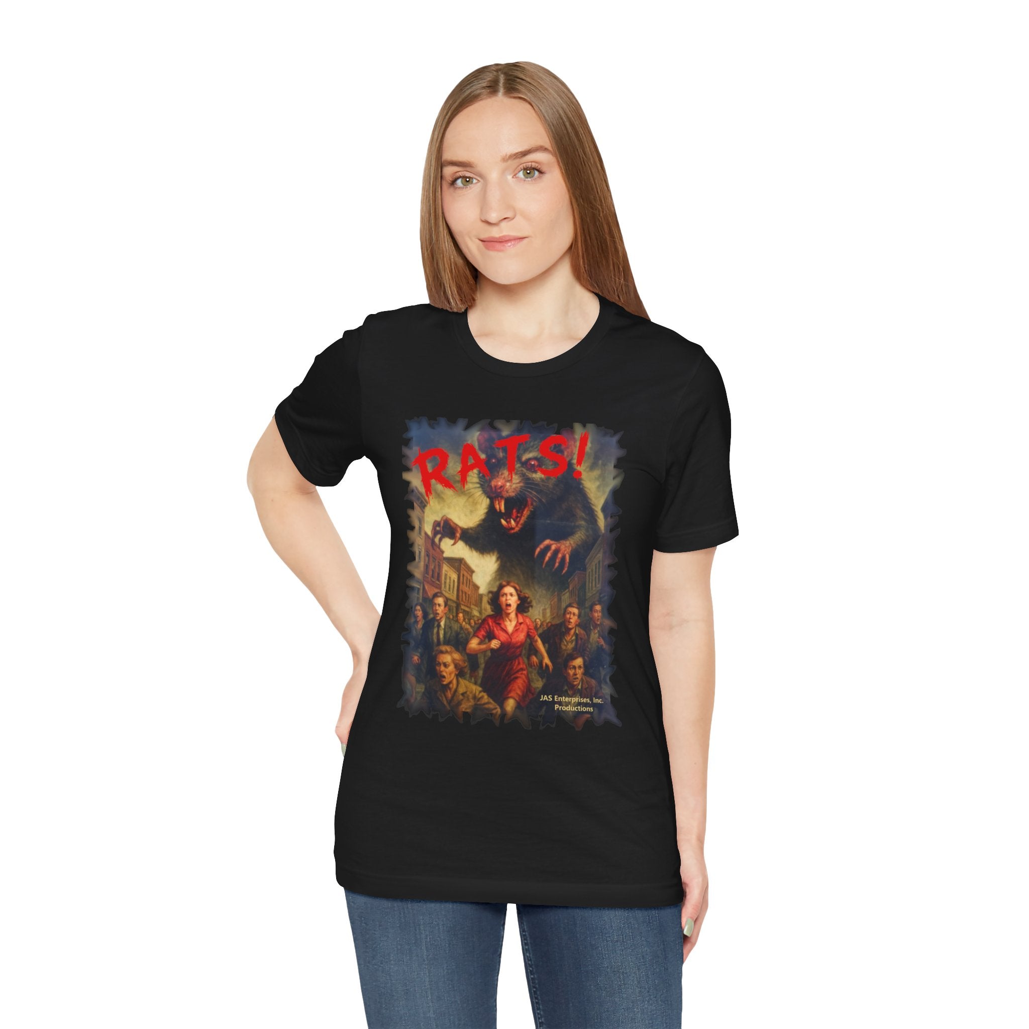 RTS: "RATS" Logo - Unisex Jersey Short Sleeve Lightweight Tee (Black)