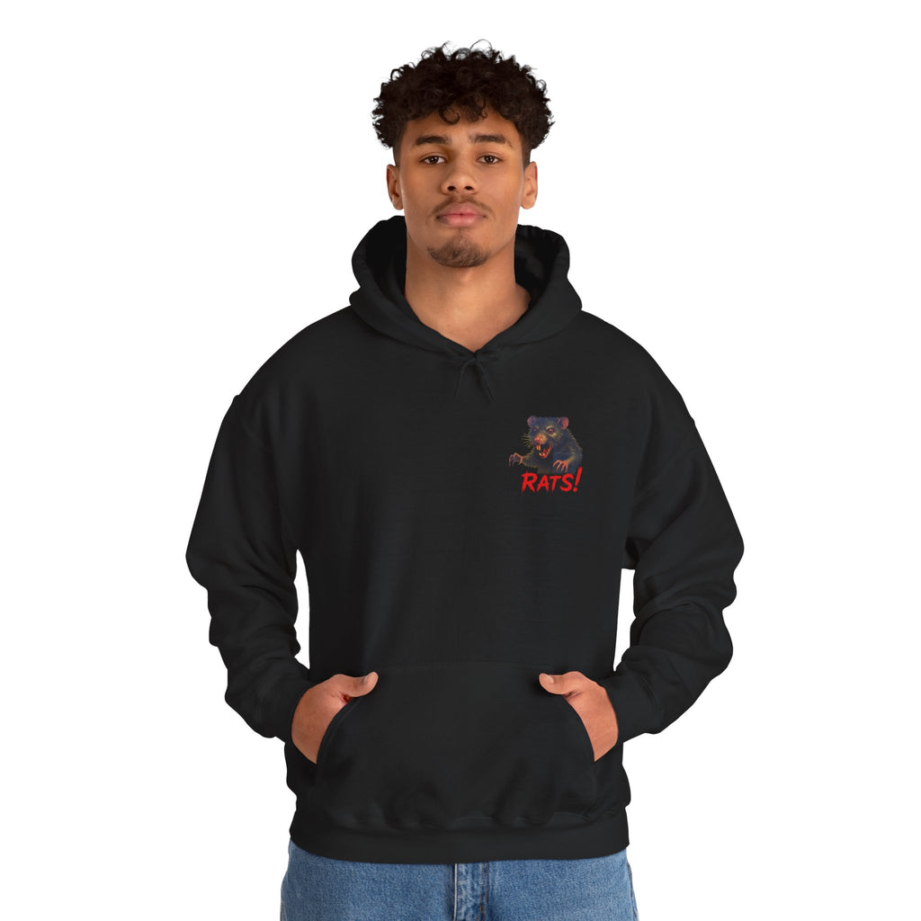 RHD: "RAT" Small Logo (Blank Back Side) - Unisex Hoodie (Black)