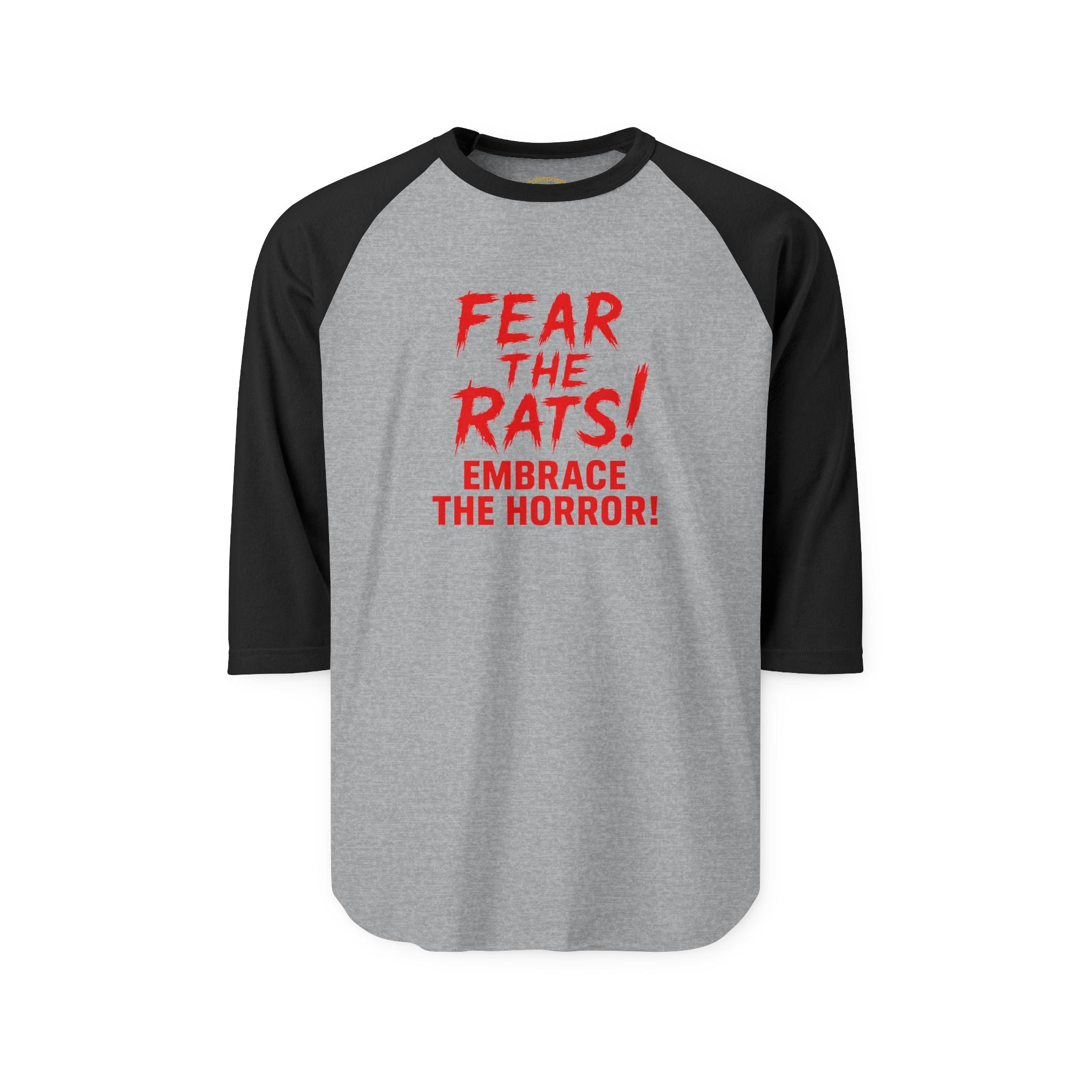 RRS: "Fear the Rats! Embrace the Horror!" - Unisex Three-Quarter Sleeve Raglan Shirt