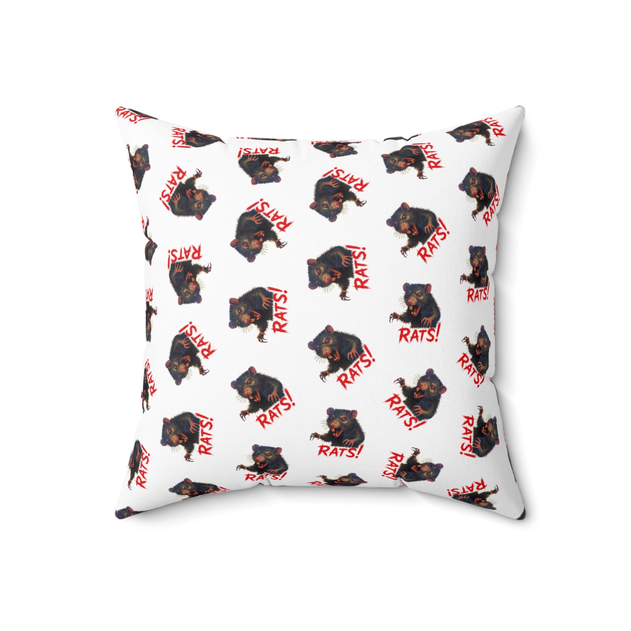 RPW: "RAT" (Multi) - Polyester Throw Pillow - (White)