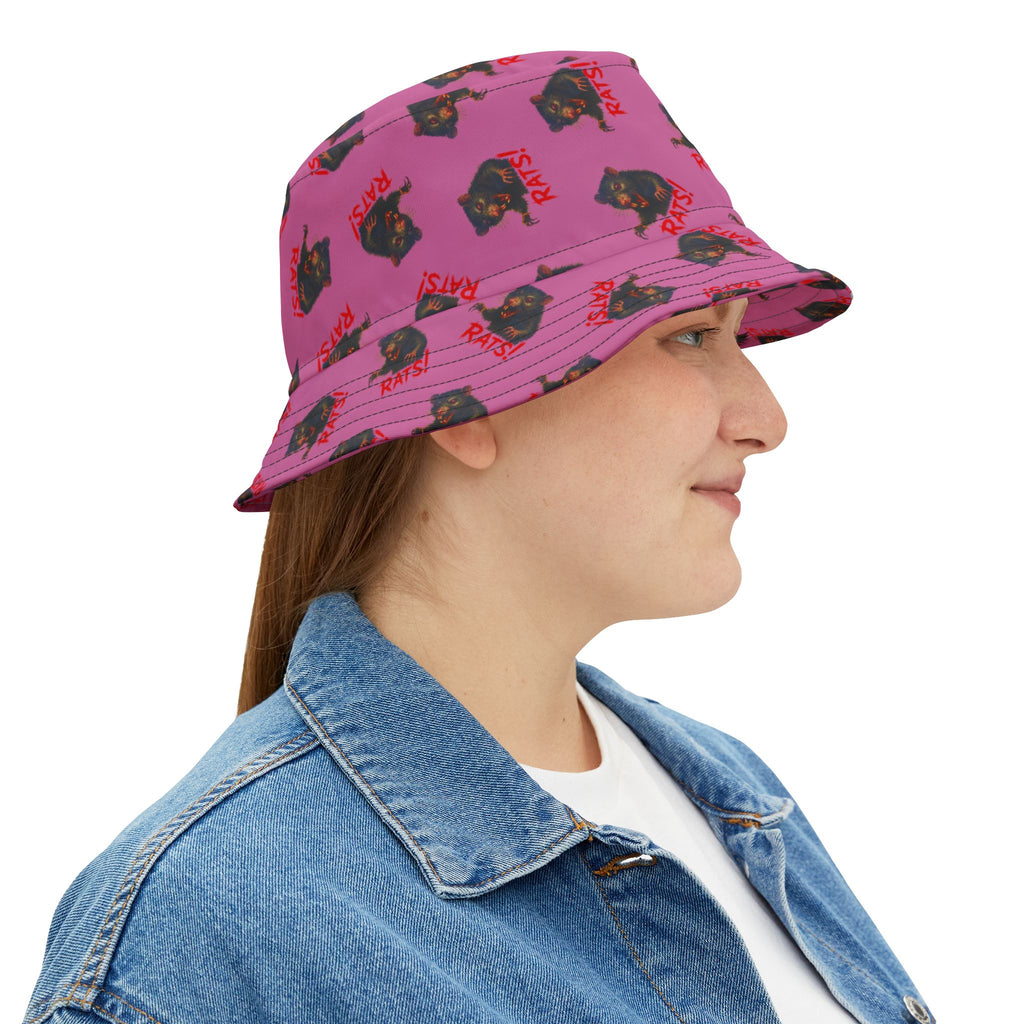 RHT: "RAT" (Multi) - Bucket Hat - Pink