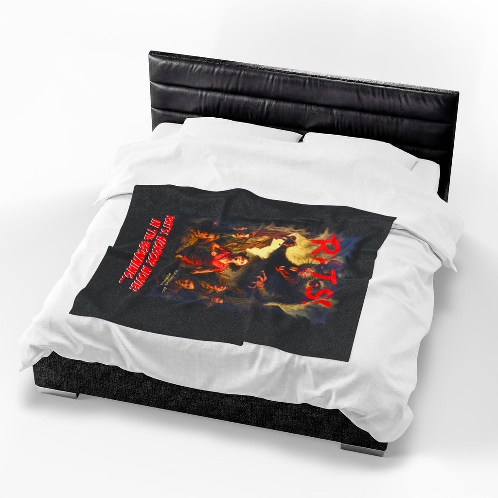 RBL: "RATS!" Movie Title Logo - (Black) - Velveteen Plush Blanket
