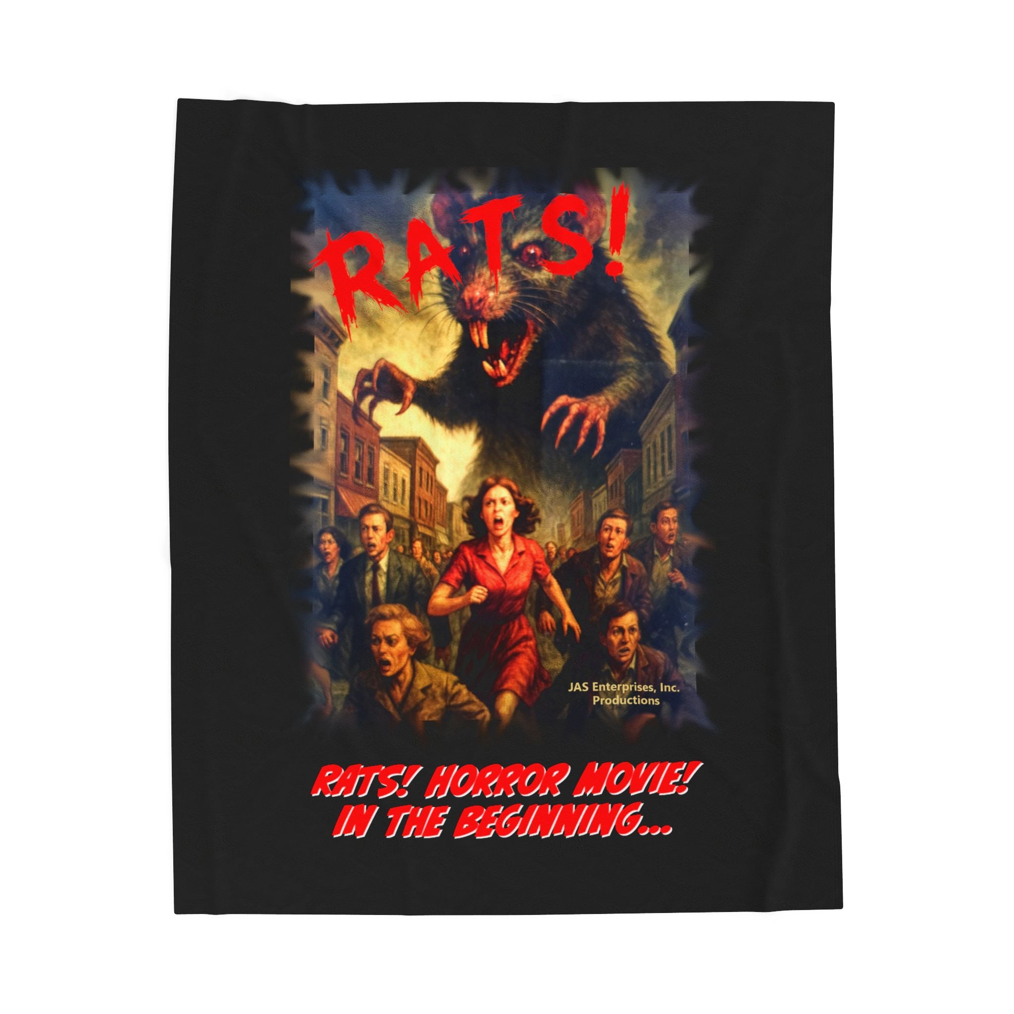RBL: "RATS!" Movie Title Logo - (Black) - Velveteen Plush Blanket