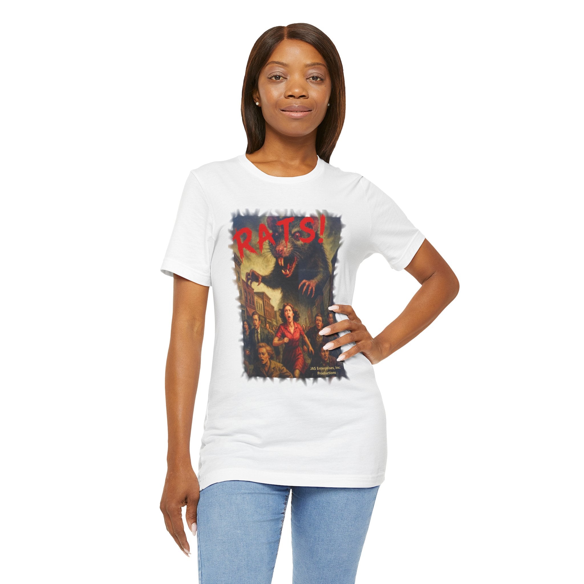 RTS: "RATS" Logo - Unisex Jersey Short Sleeve Lightweight Tee (White)