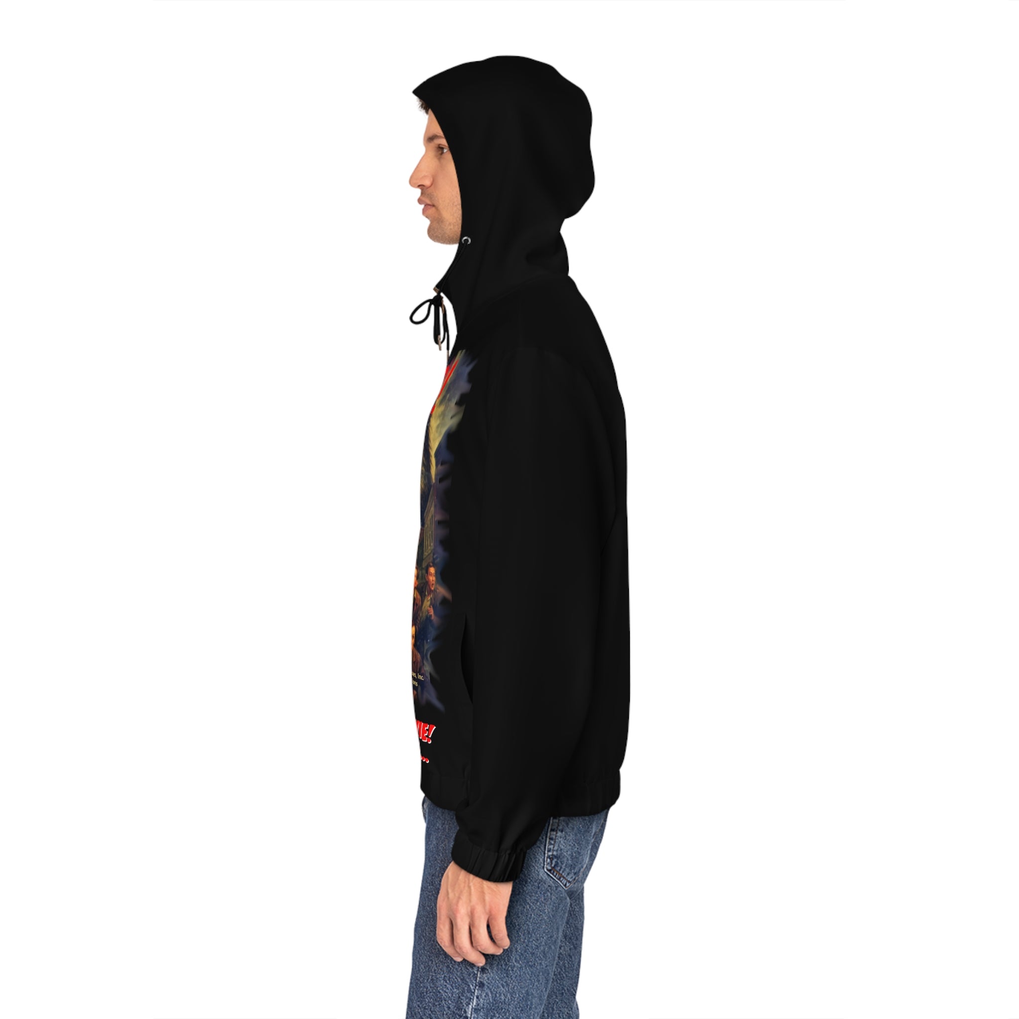 RHD: "RATS! - Movie Title Logo - Men's Full-Zip Hoodie - Black