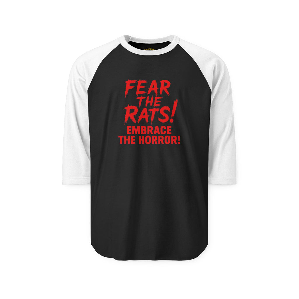 RRS: "Fear the Rats! Embrace the Horror!" - Unisex Three-Quarter Sleeve Raglan Shirt