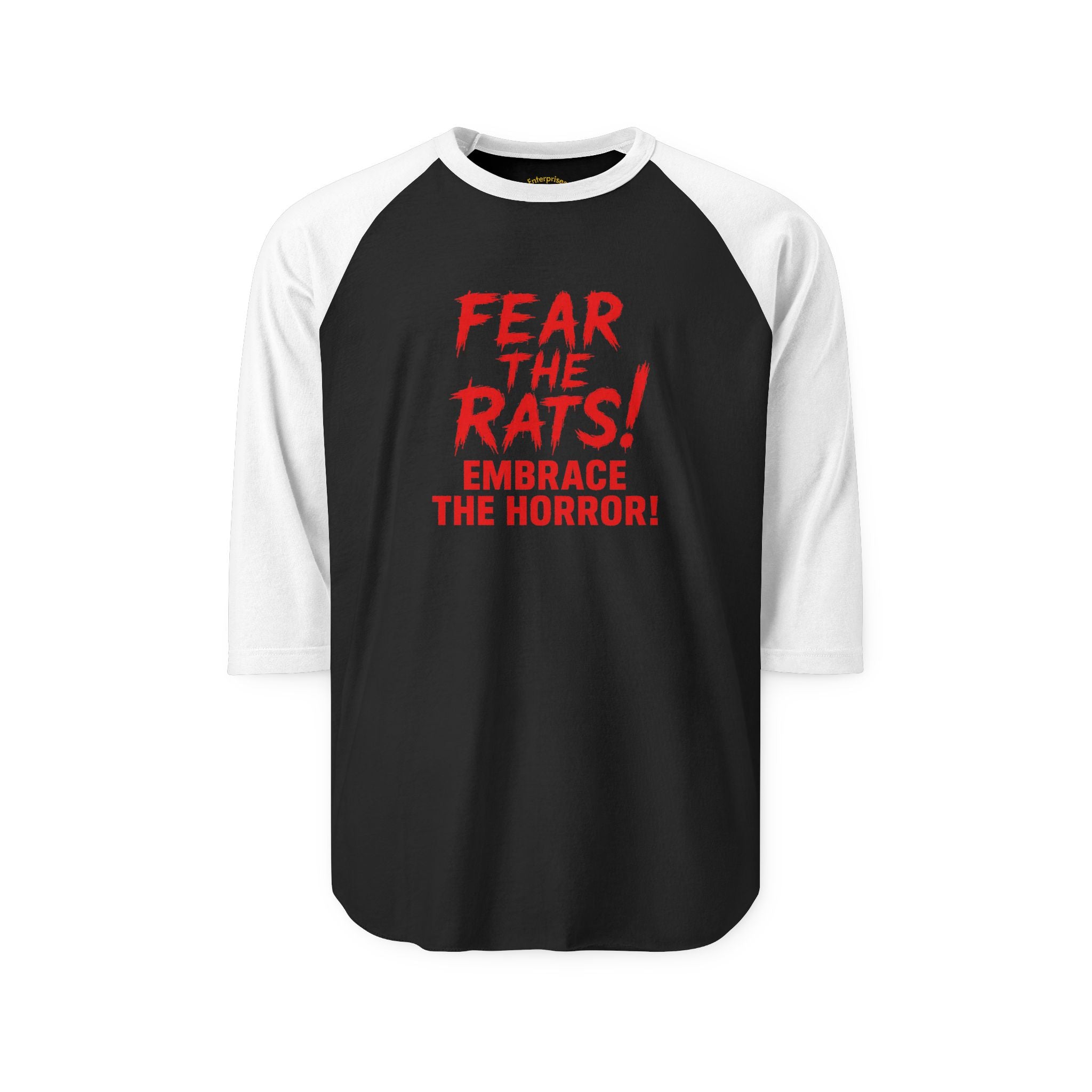 RRS: "Fear the Rats! Embrace the Horror!" - Unisex Three-Quarter Sleeve Raglan Shirt