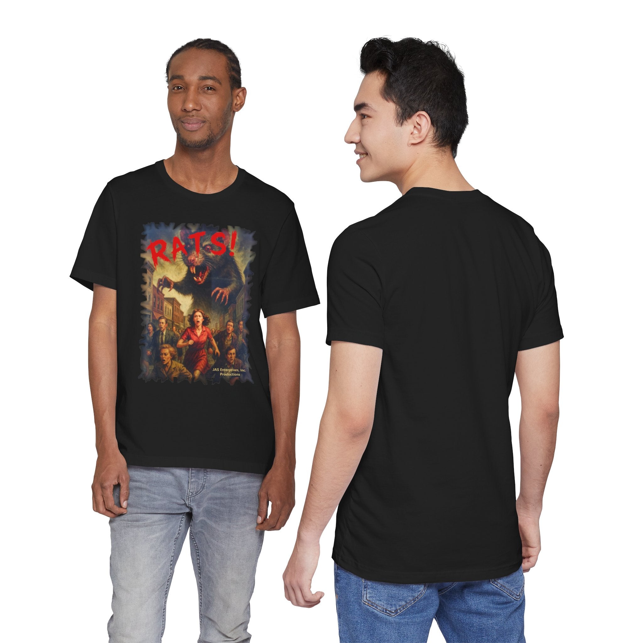 RTS: "RATS" Logo - Unisex Jersey Short Sleeve Lightweight Tee (Black)