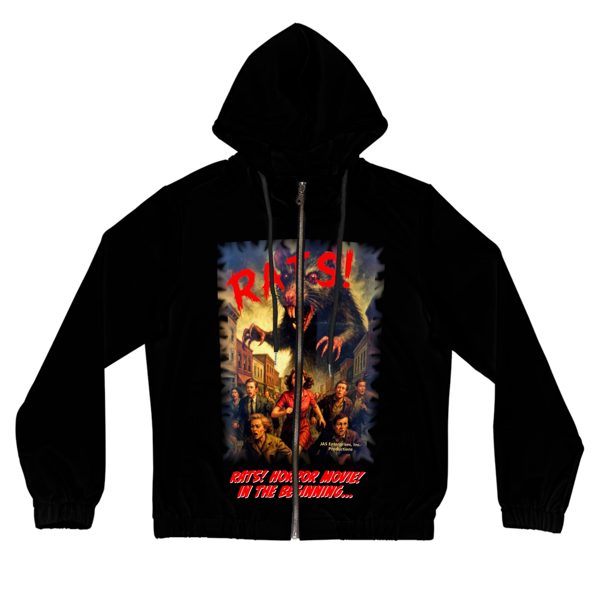 RHD: "RATS!" - Movie Title Logo - Women’s Full-Zip Hoodie - Black