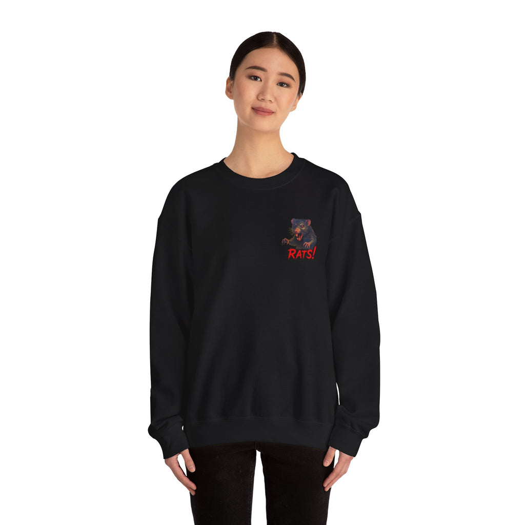 RSS: "RAT" Small Logo (Blank Back Side) - Unisex Crewneck Sweatshirt (Black)