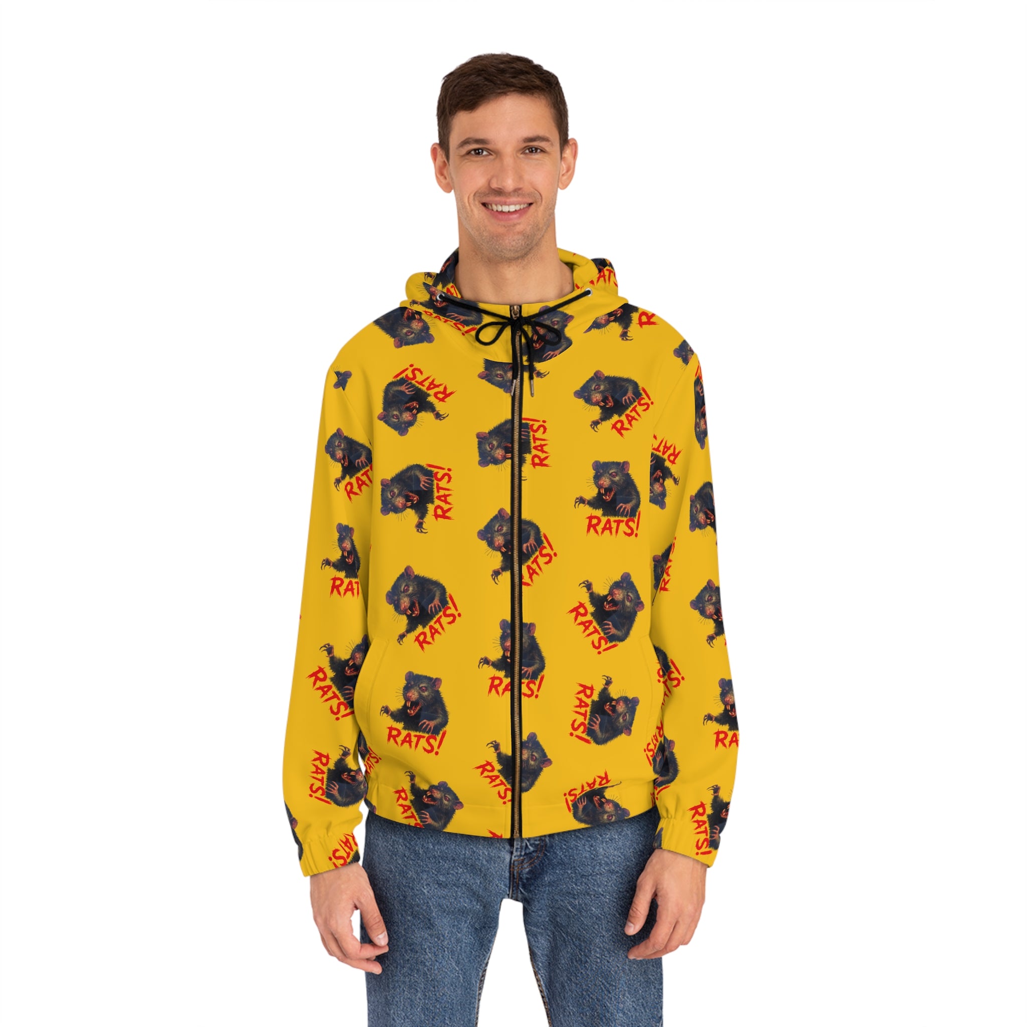 RHD: "RAT" (Multi) - Men's Full-Zip Hoodie - Yellow