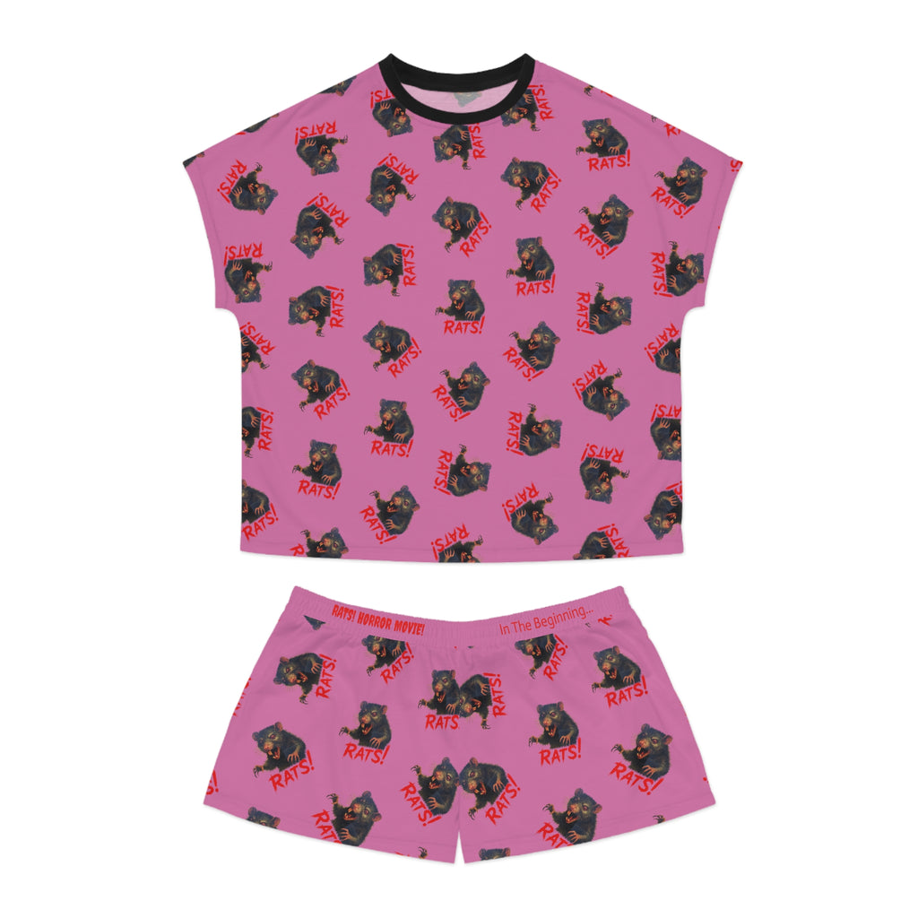 RPJ: "RAT" (Multi) - Women's Short Pajama Set - Pink